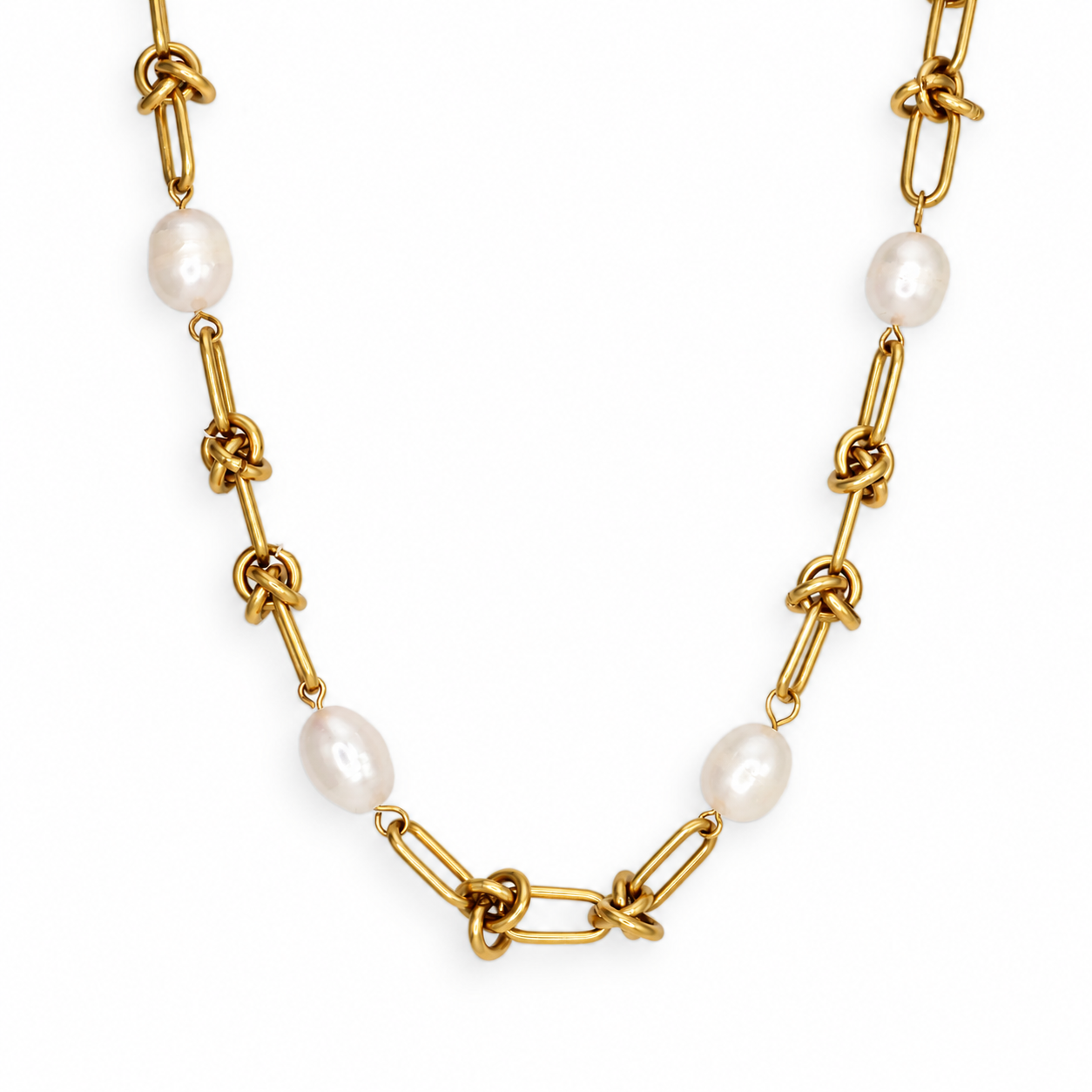 Pearl Weave Necklace (Gold)