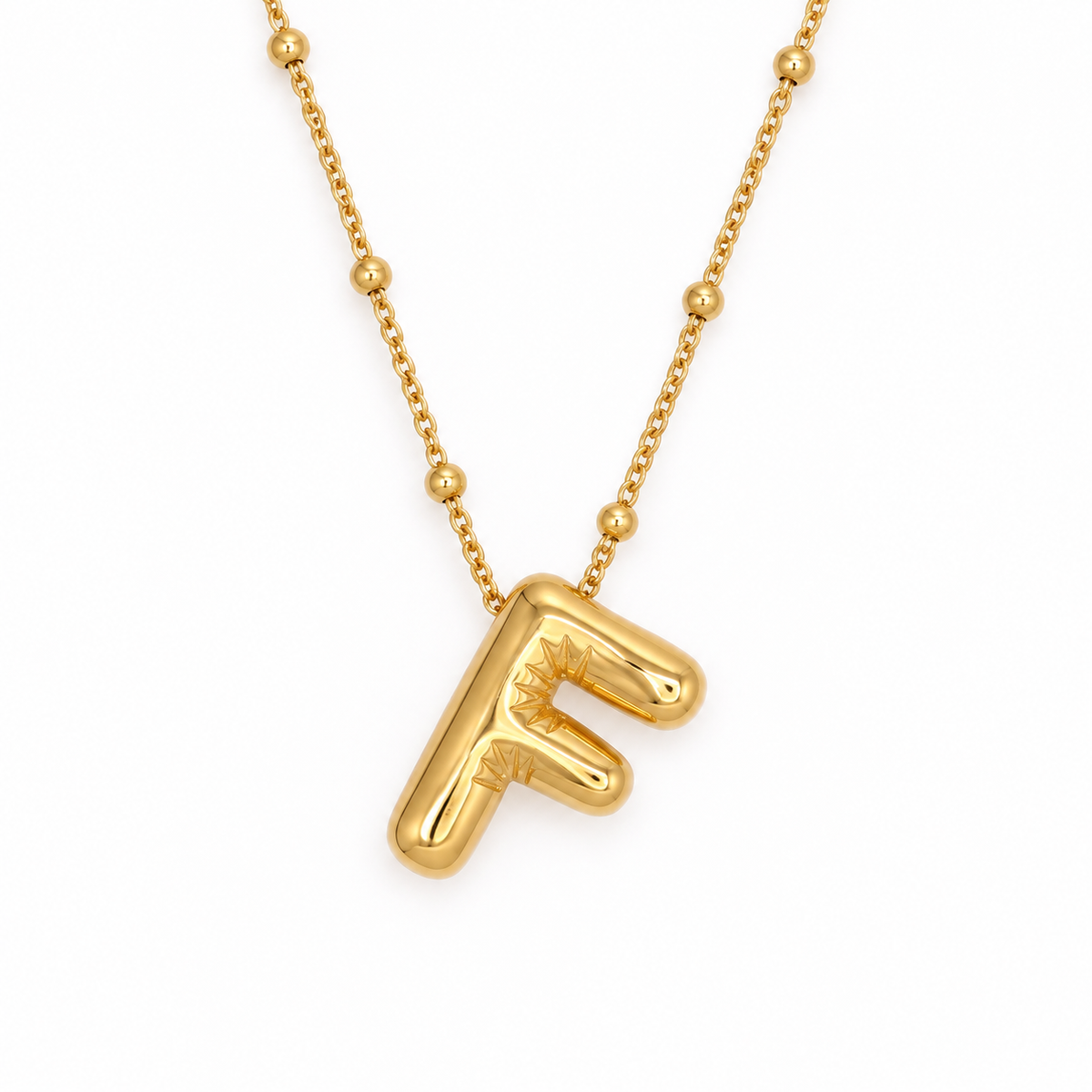Bubble Letter Necklace (Gold)