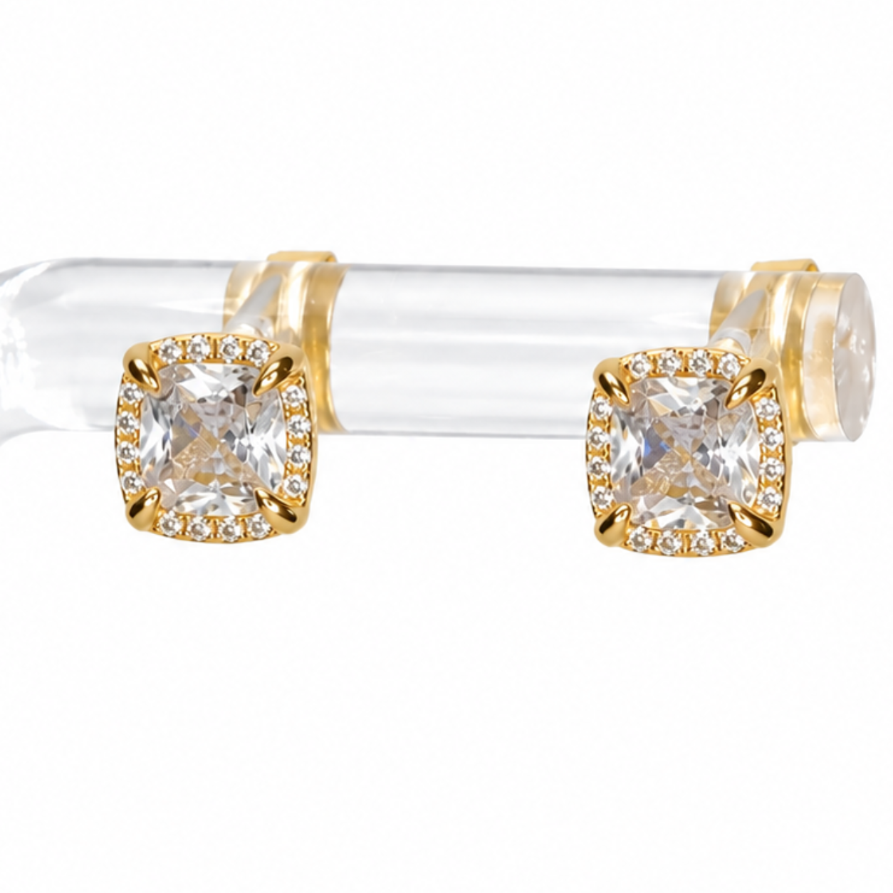 Square Stud Earrings (Gold)