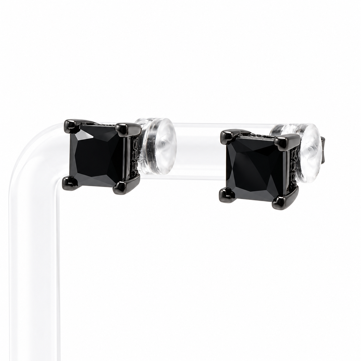 Black Stud Earrings (Black)