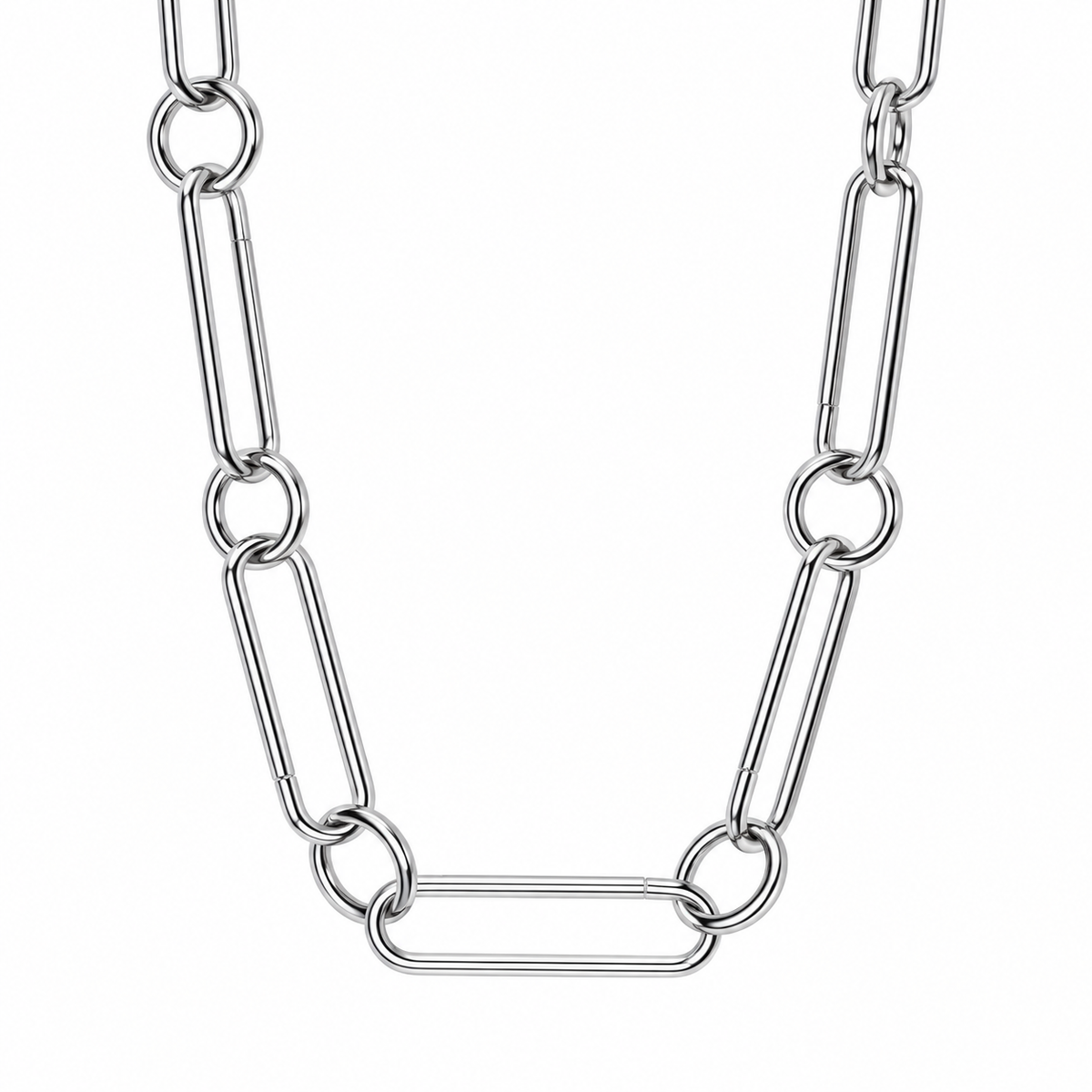 Steel Loop Choker Necklace (Silver)