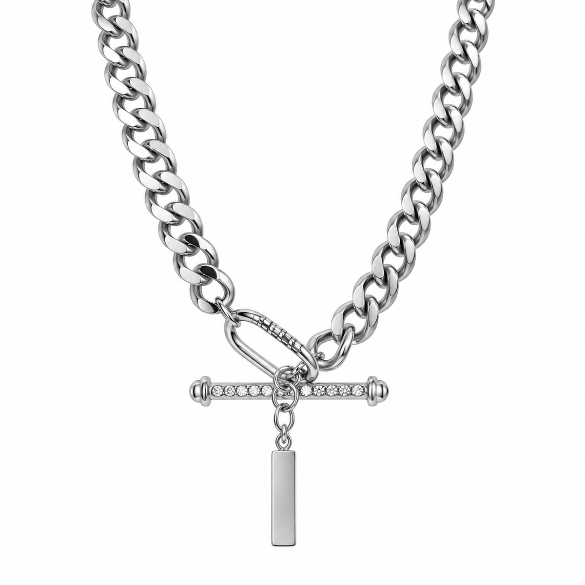 OT Link Cuban Chain - Iced Clasp (Silver)