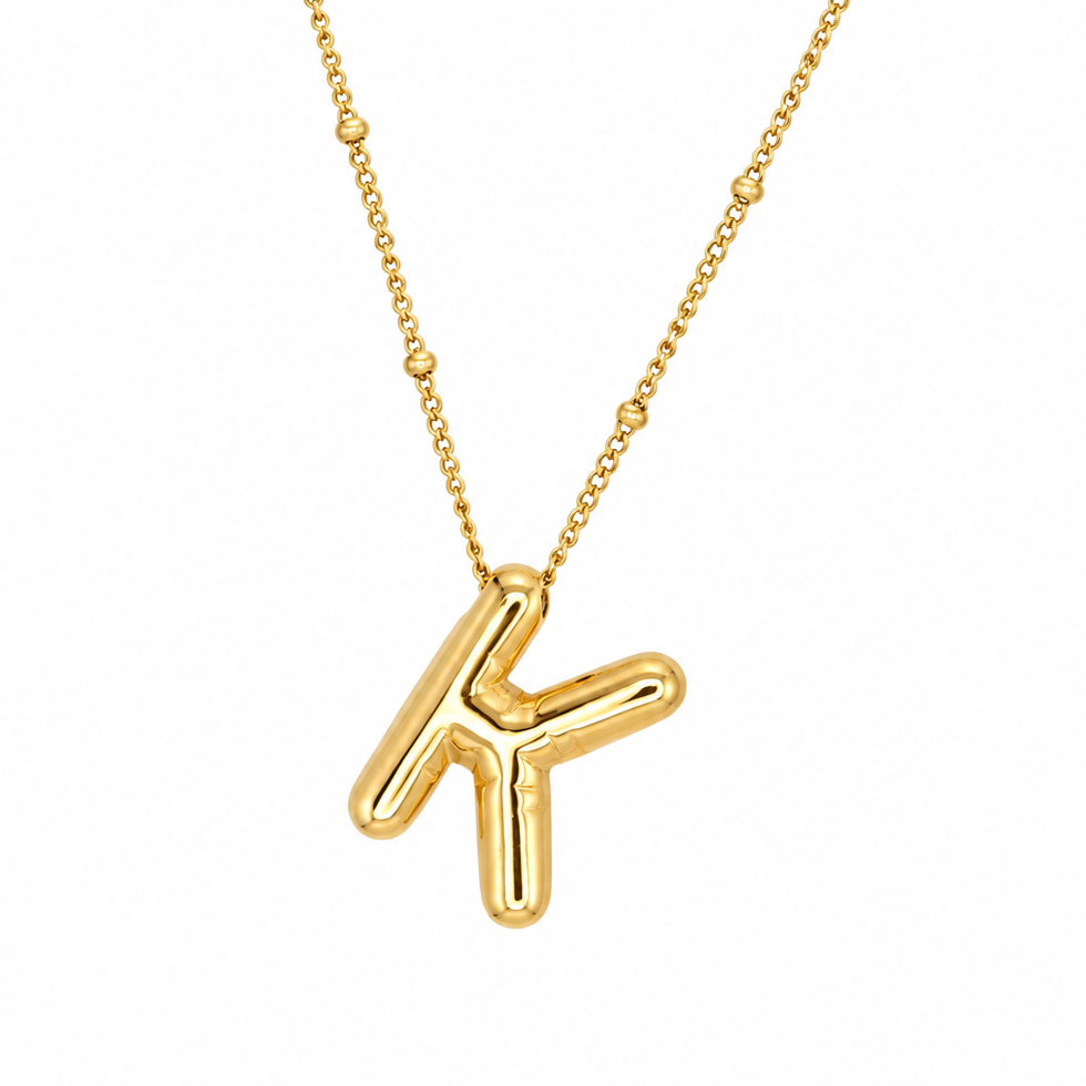Bubble Letter Necklace (Gold)