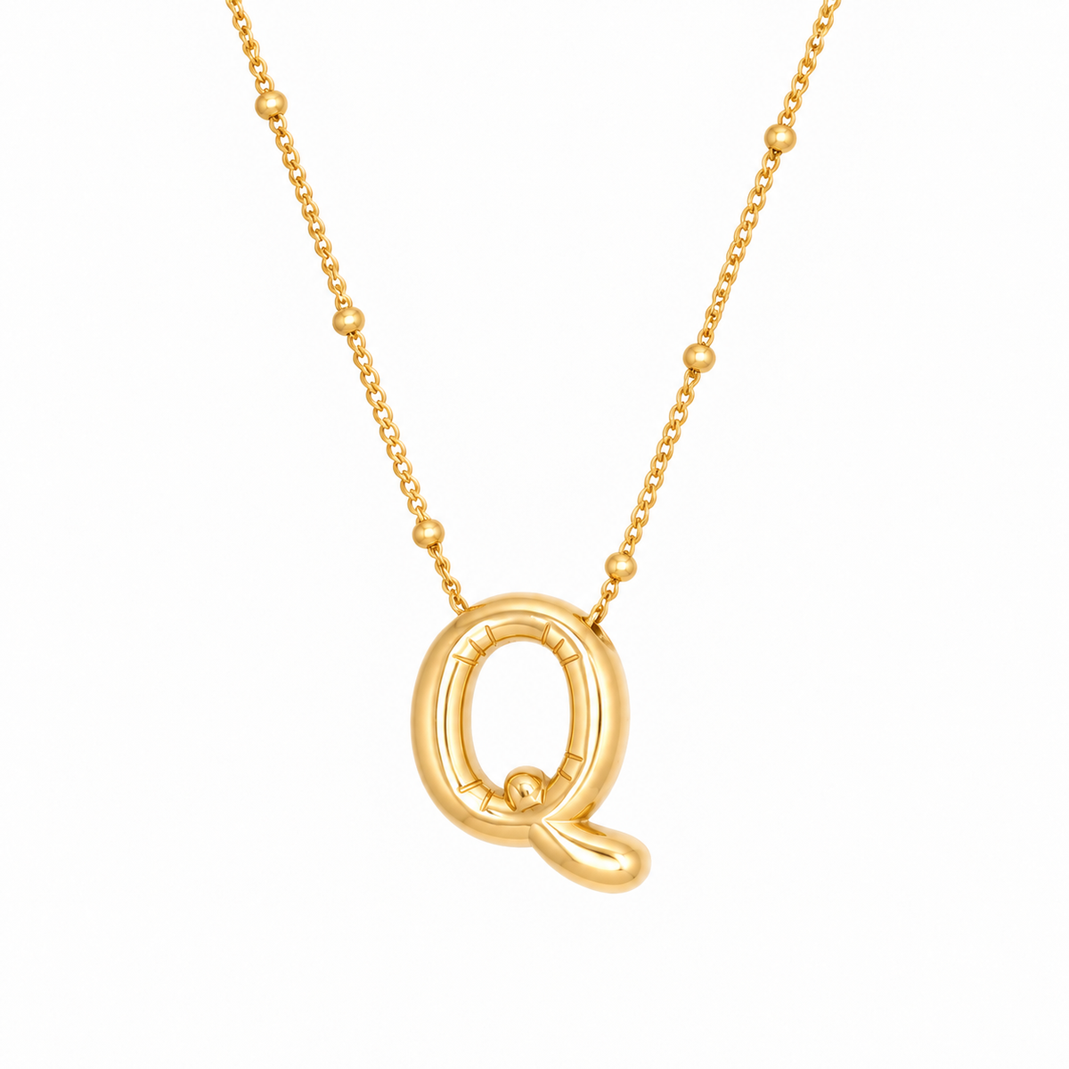 Bubble Letter Necklace (Gold)