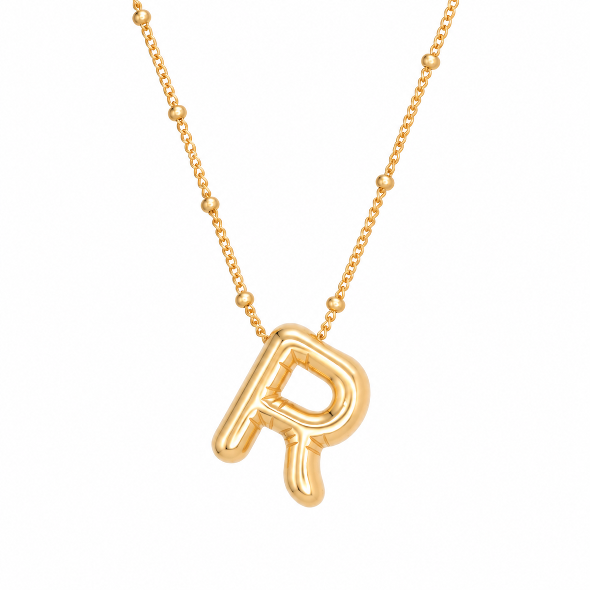 Bubble Letter Necklace (Gold)
