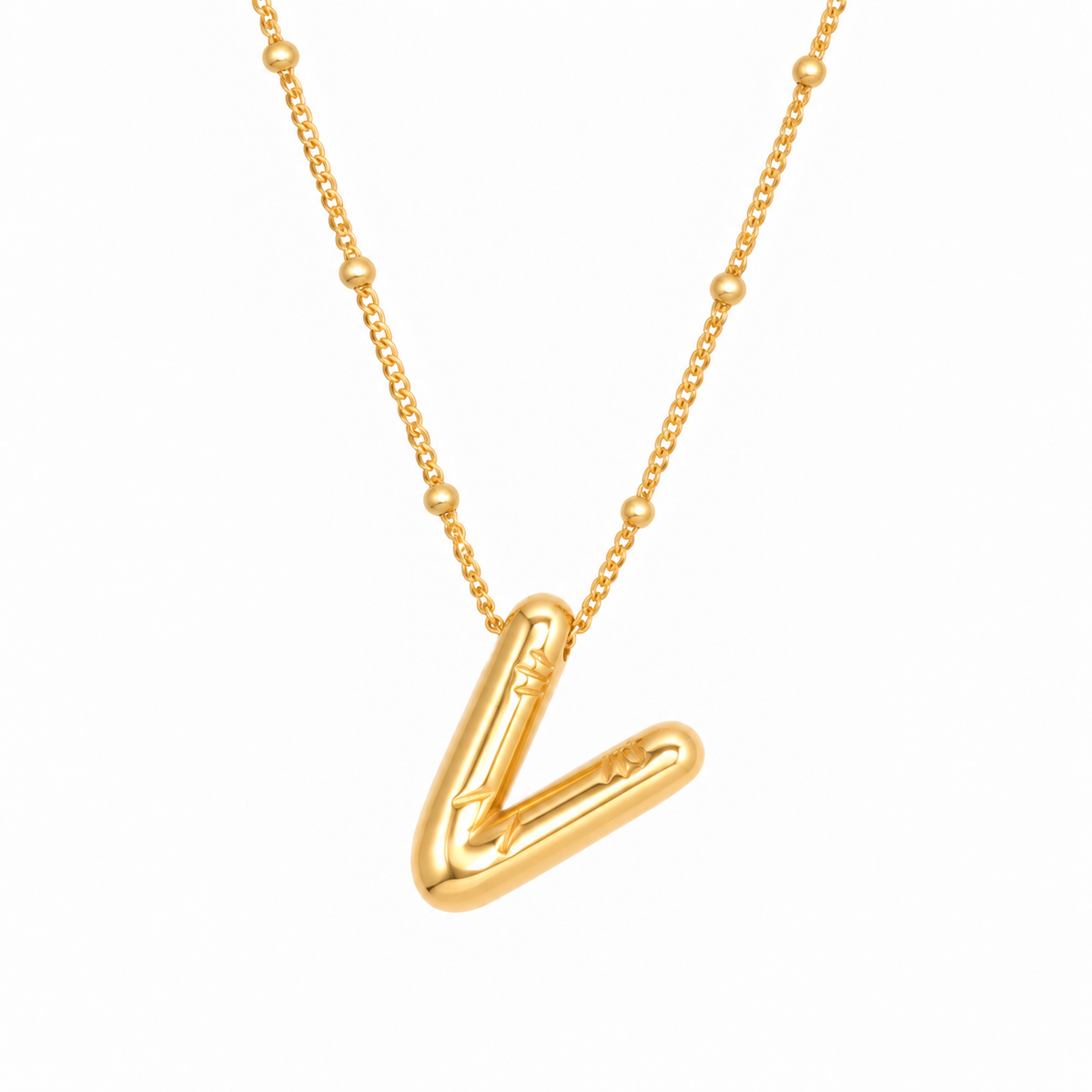 Bubble Letter Necklace (Gold)