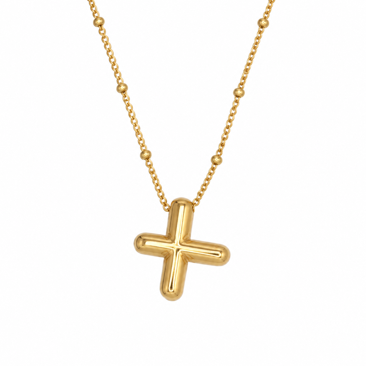 Bubble Letter Necklace (Gold)