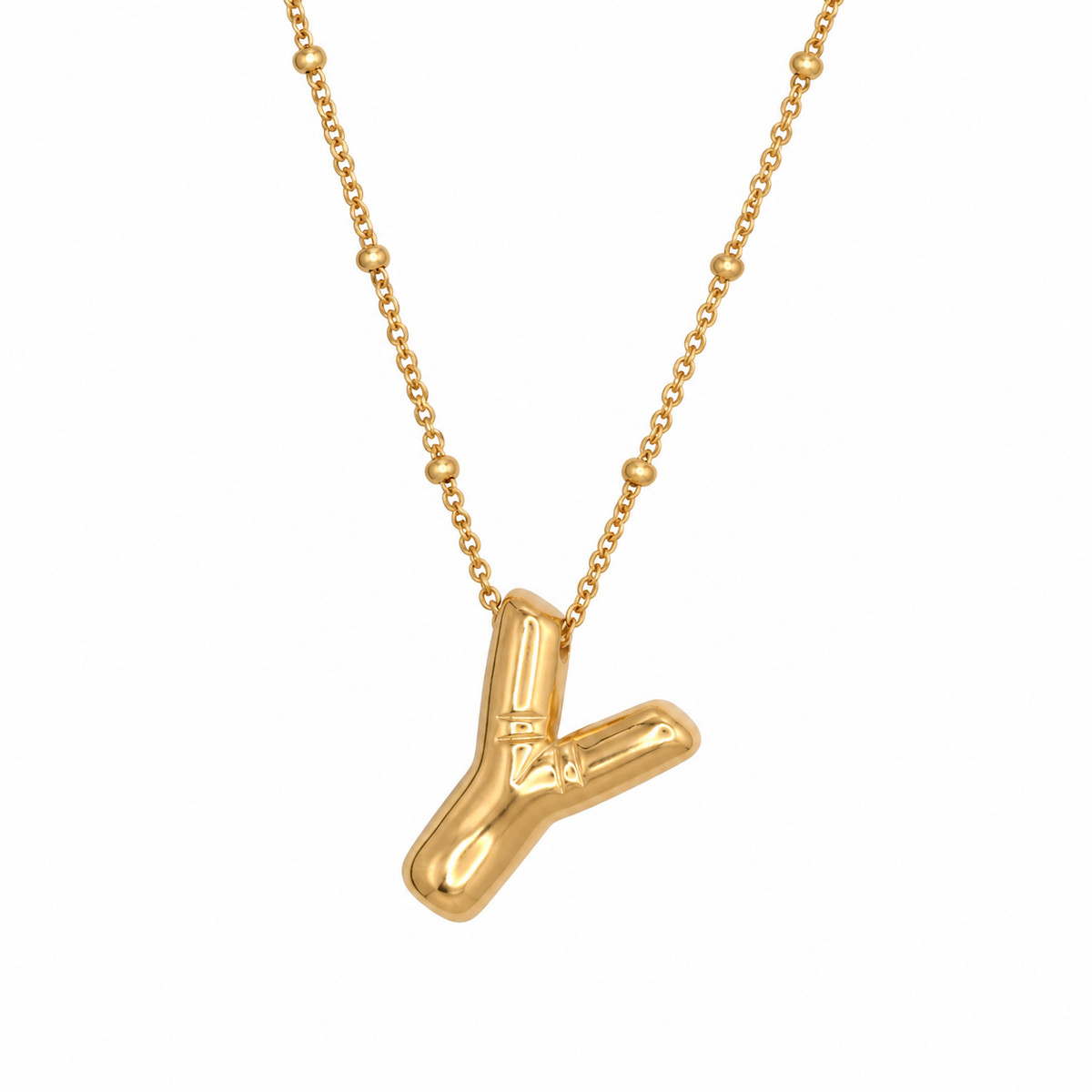 Bubble Letter Necklace (Gold)