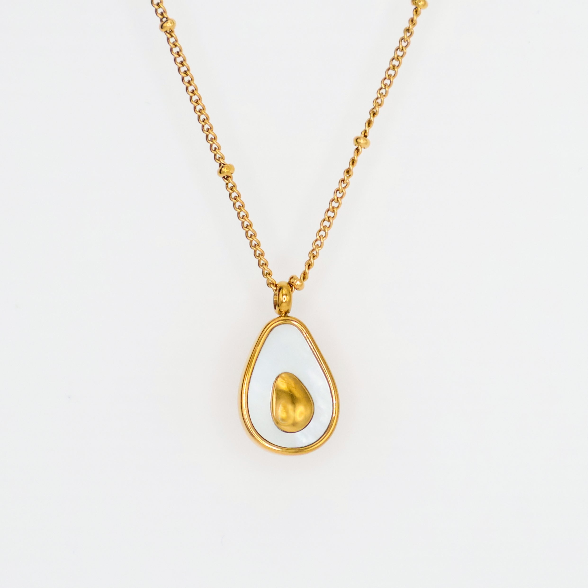 Avocado Charm Necklace (Gold)