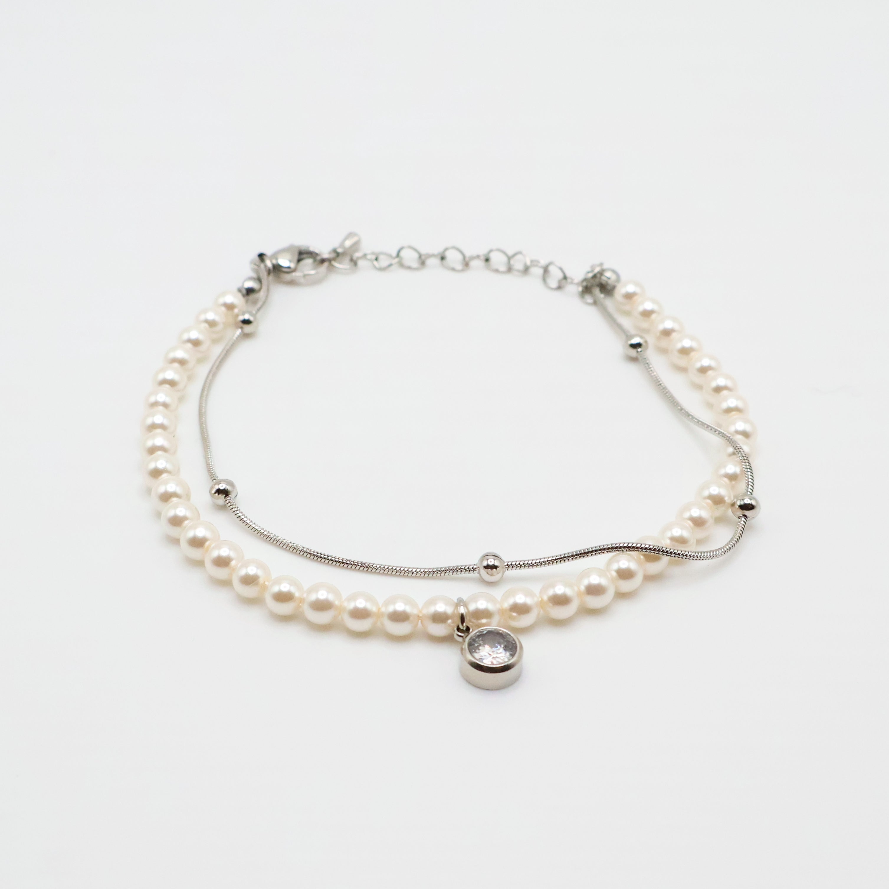 Pearl Layered Bracelet (Silver)