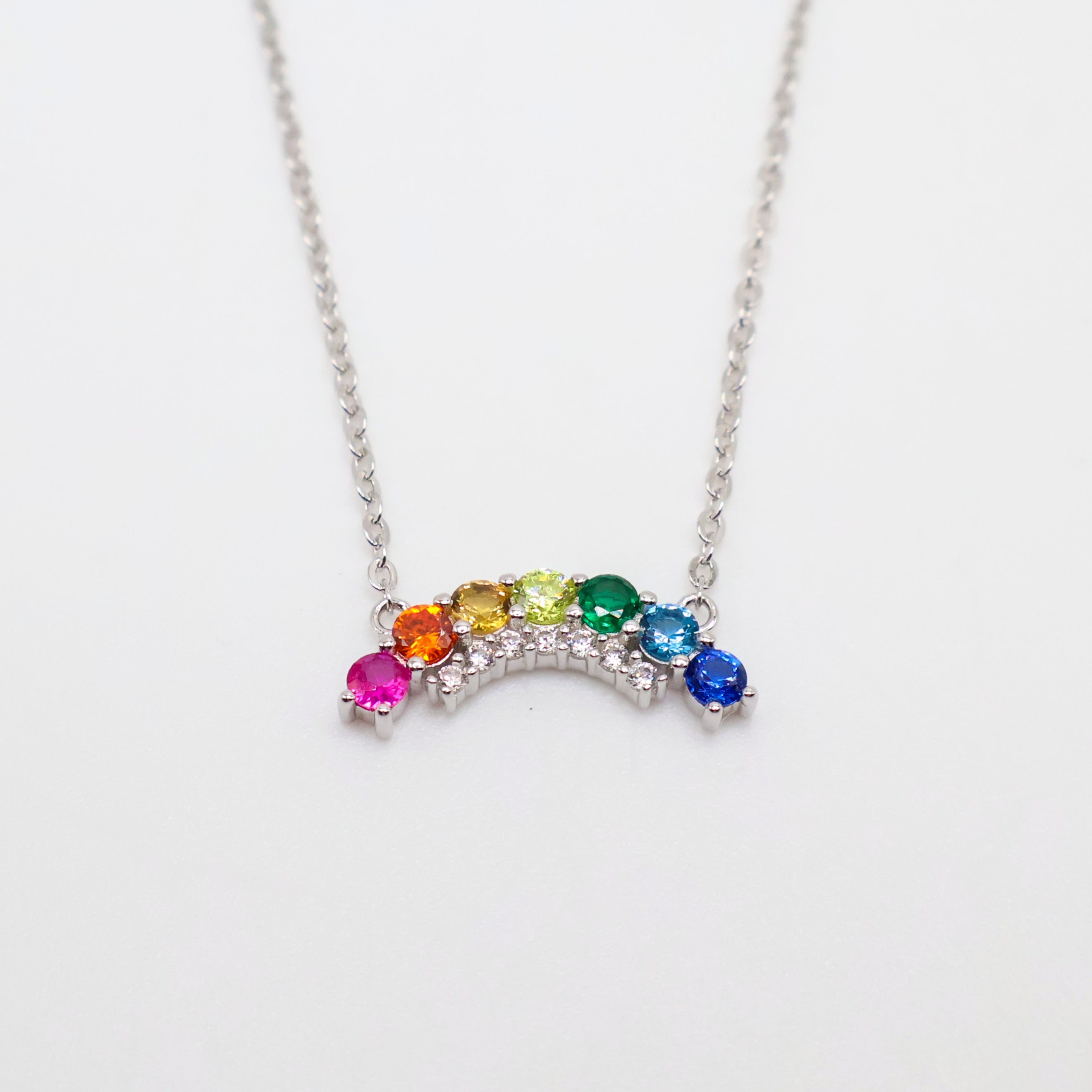 Rainbow Arc Necklace (Silver)