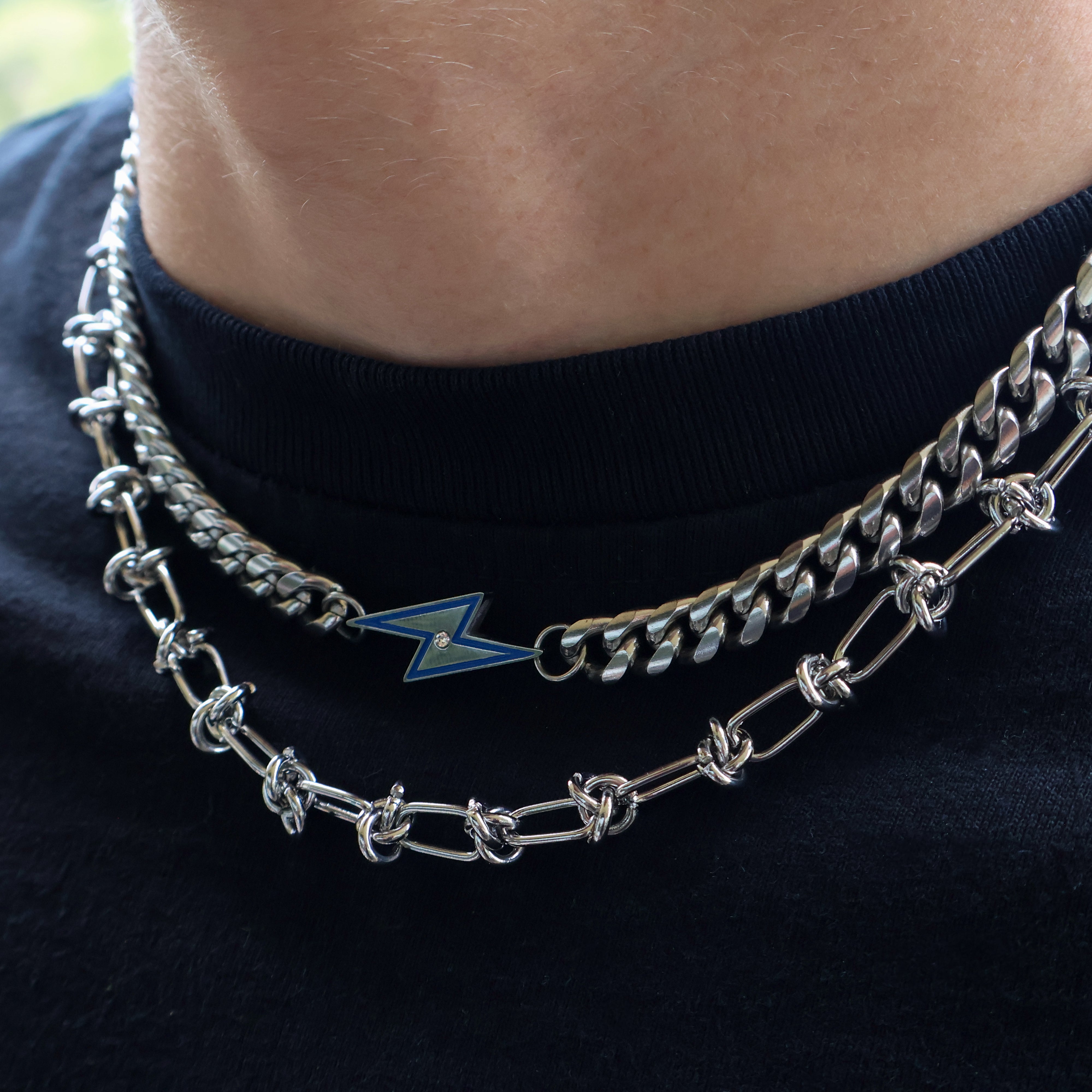 Volt Link Choker Necklace (Silver)