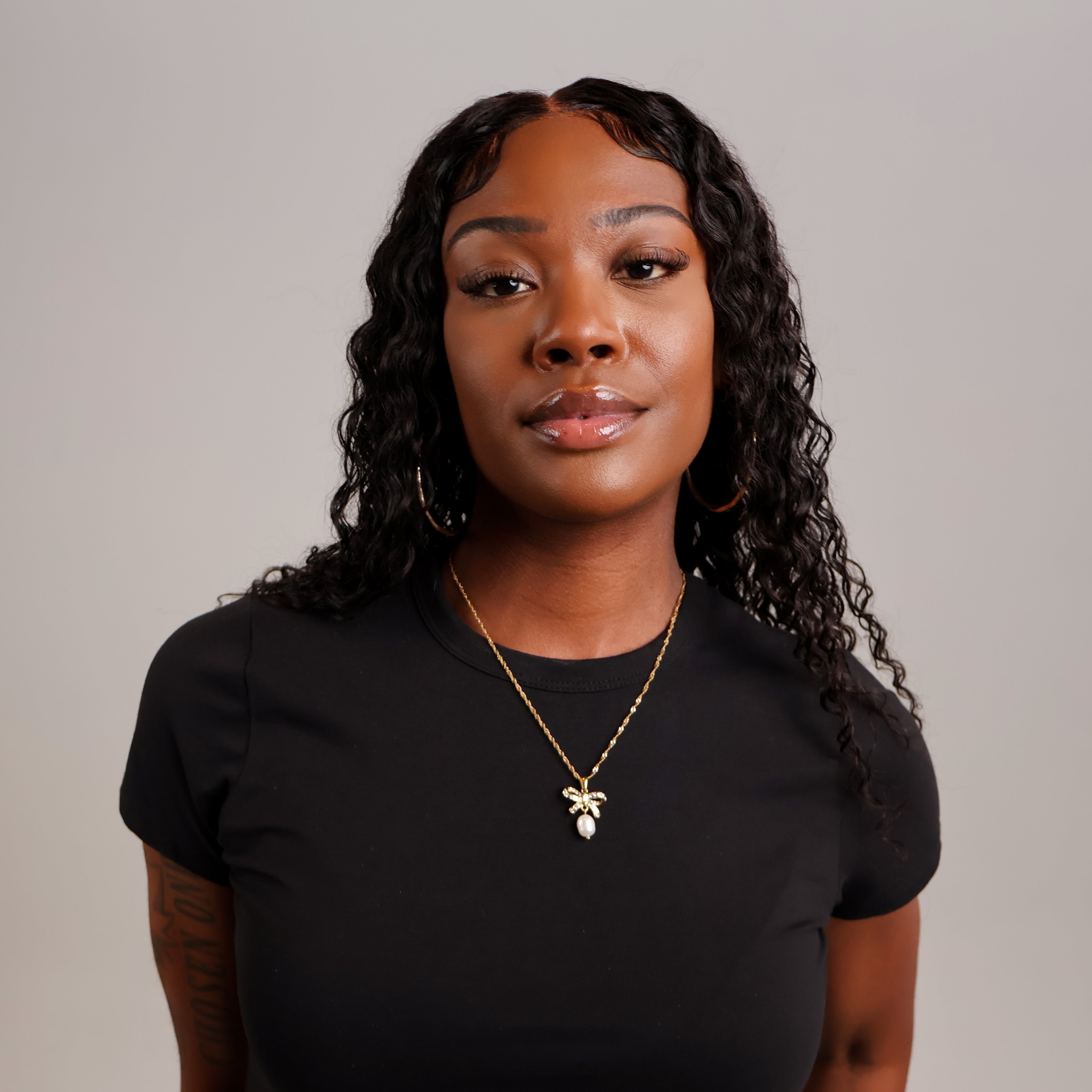 Bow Pearl Necklace (Gold)