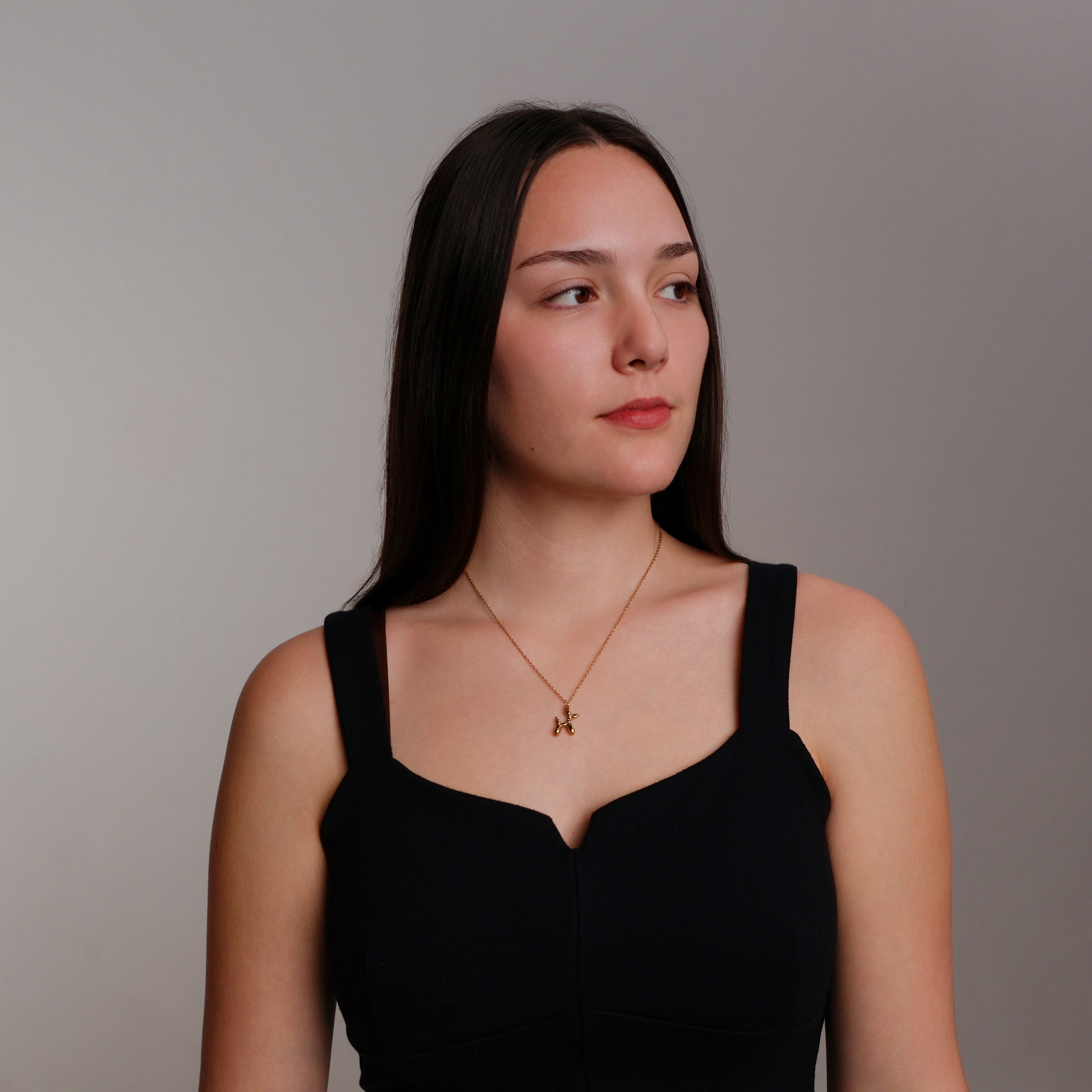 Balloon Dog Necklace (Gold)