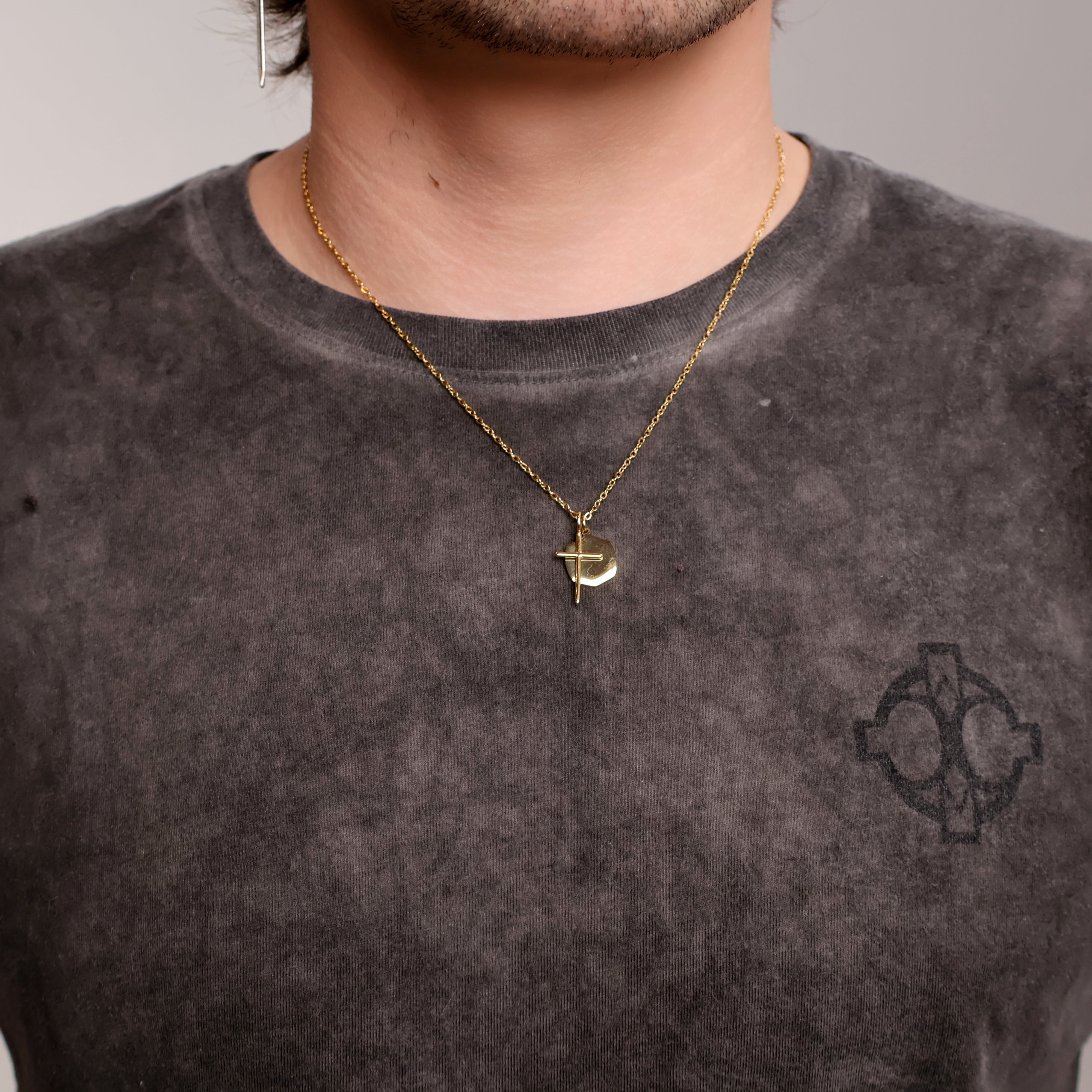 Cross Prism Necklace (Gold)