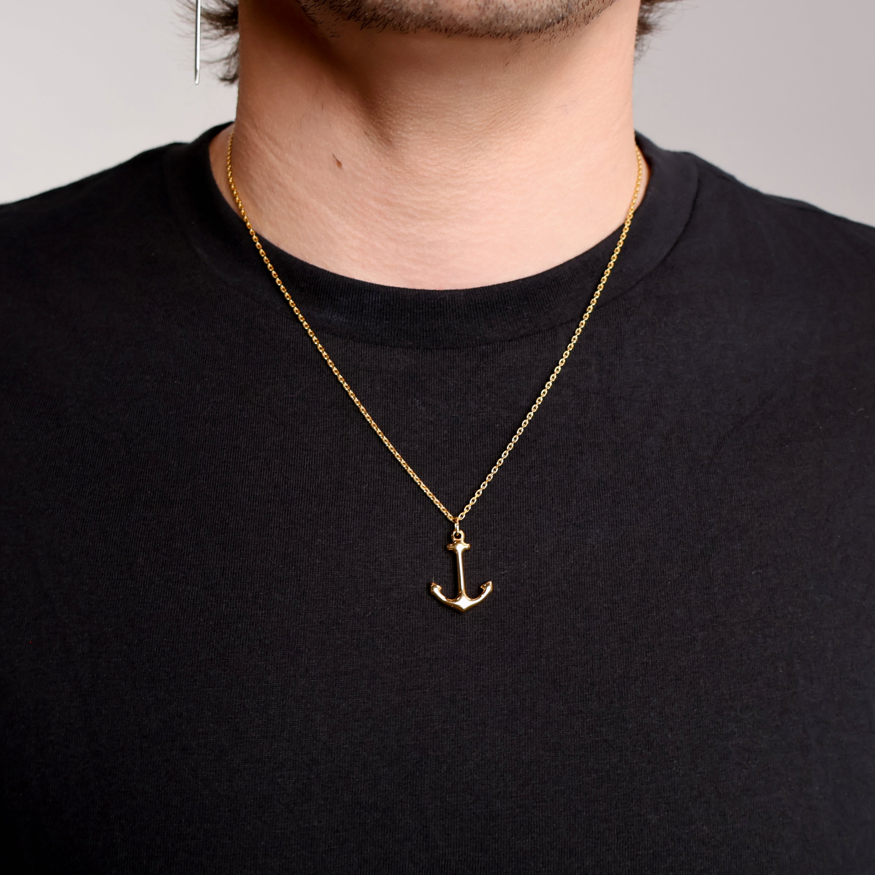 Anchor Pendant Necklace (Gold)