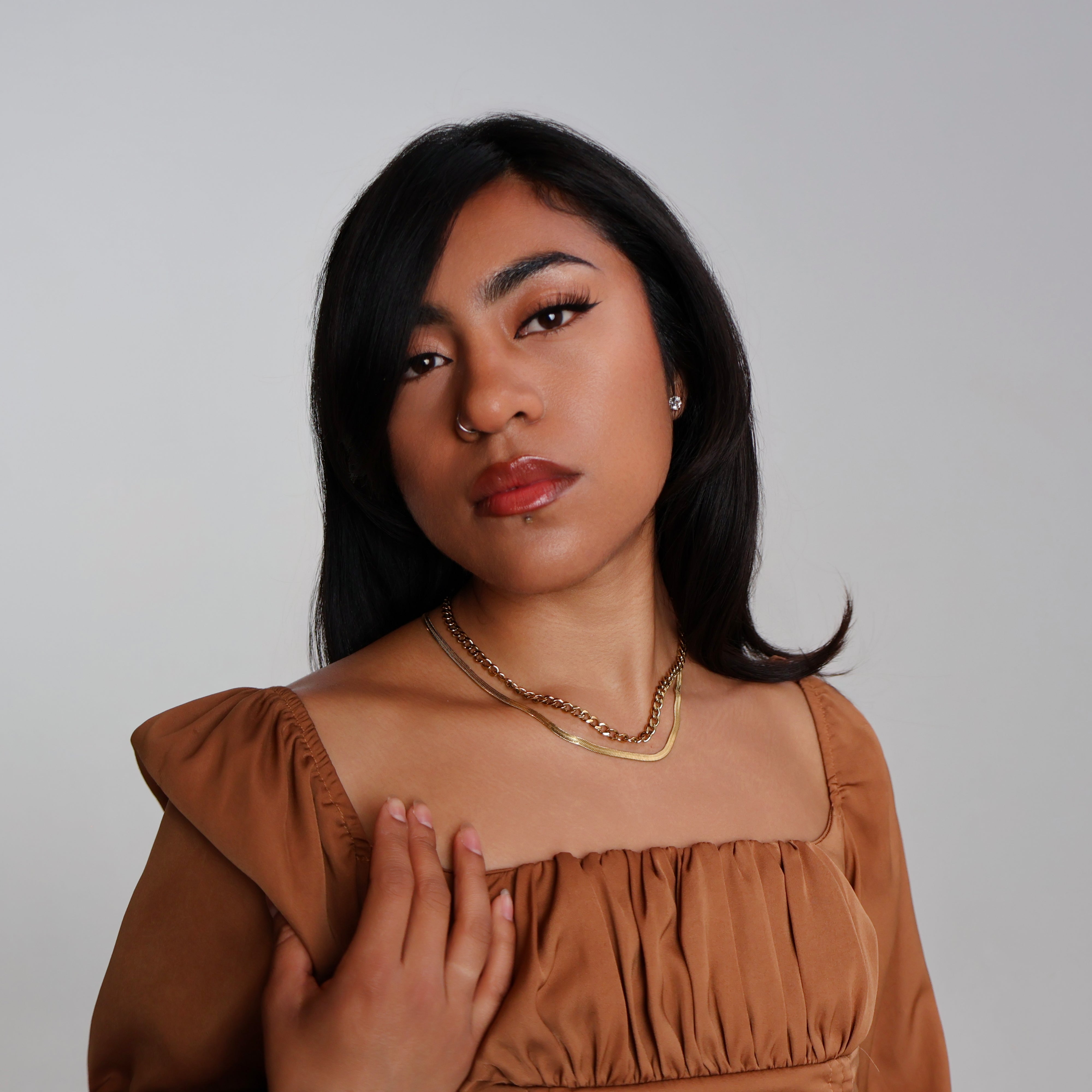 Square Stud Earrings (Gold)