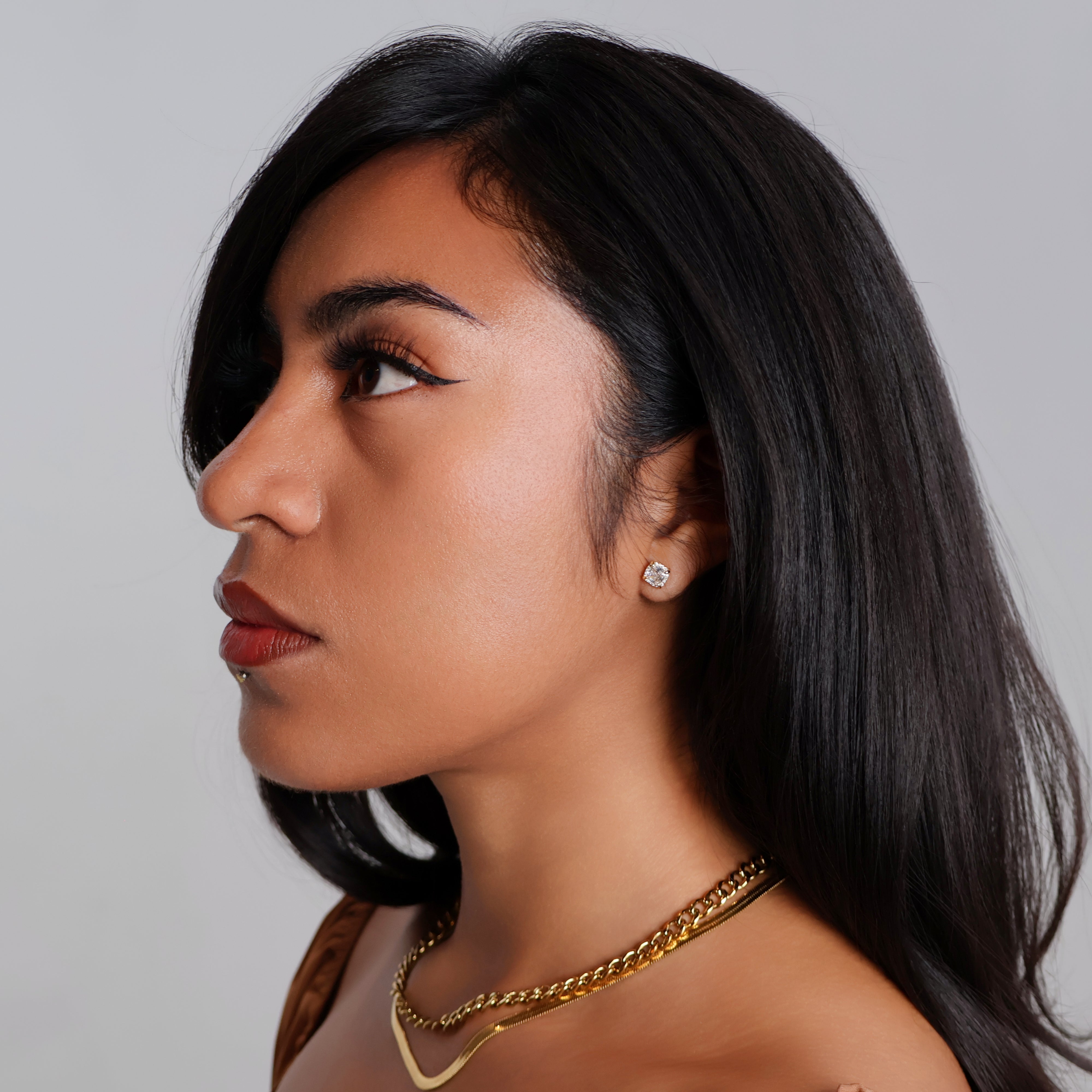 Square Stud Earrings (Gold)