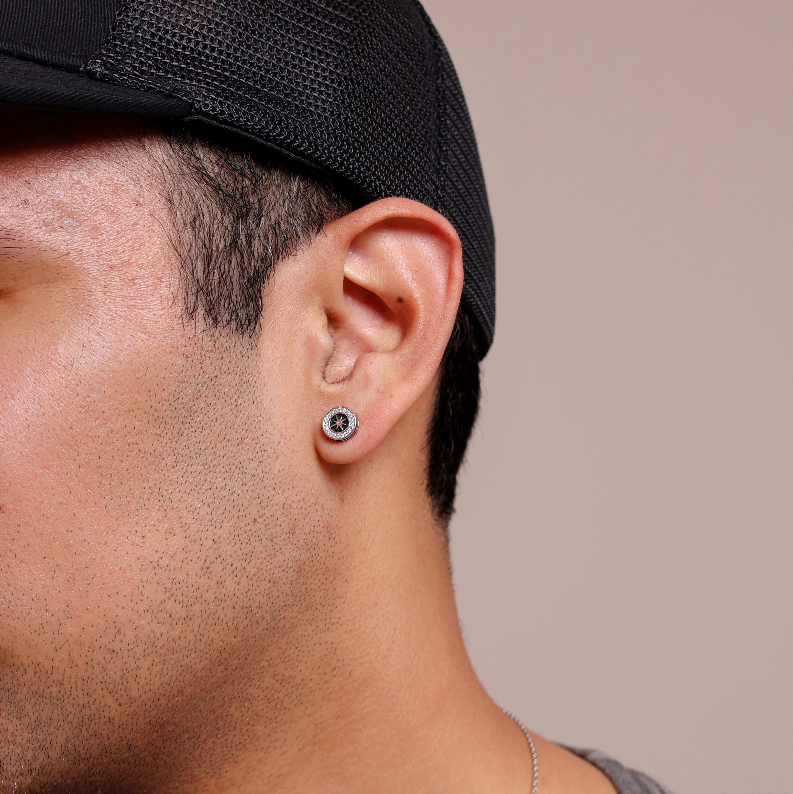 Compass Stud Earrings (Sterling Silver)