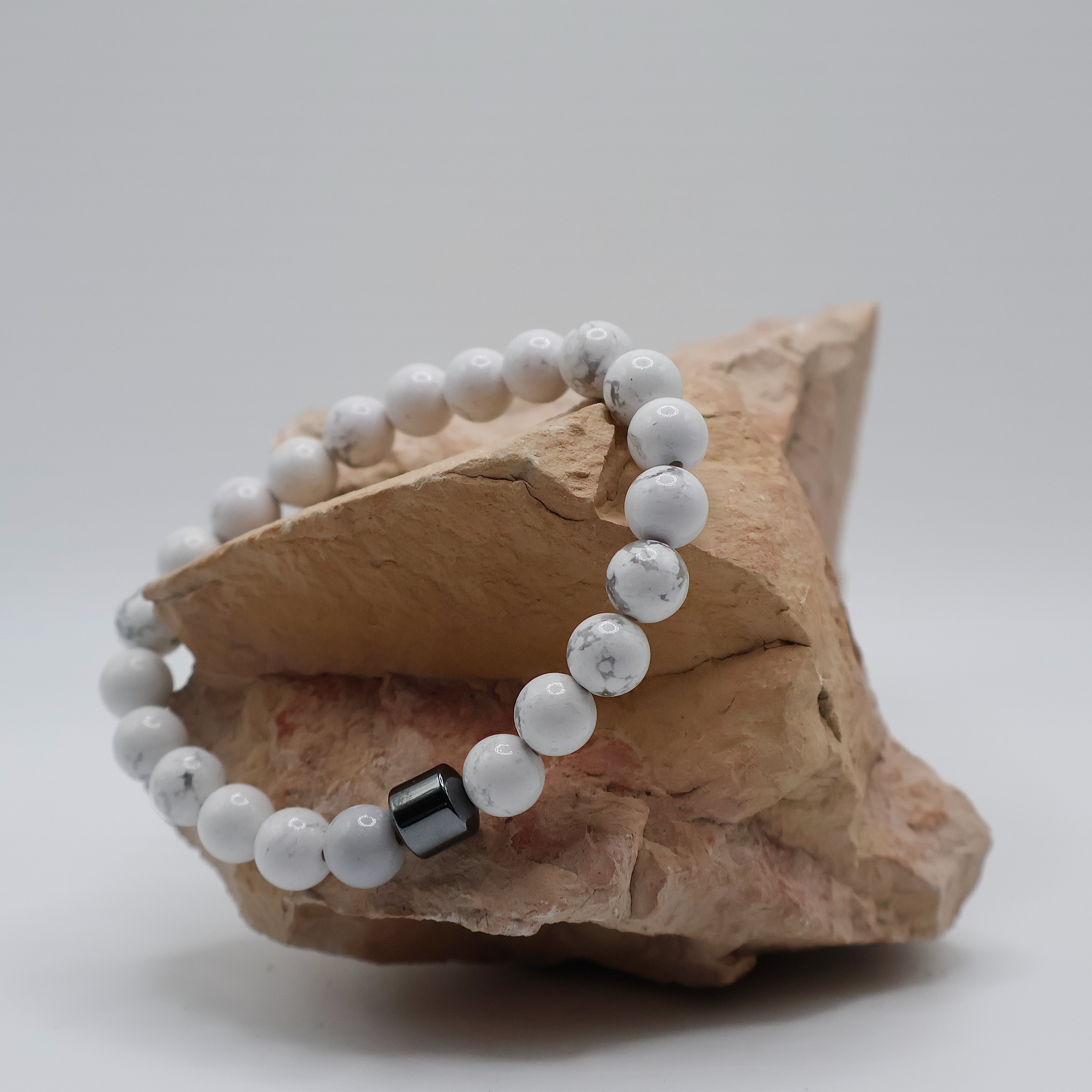 White Stone Bead Bracelet