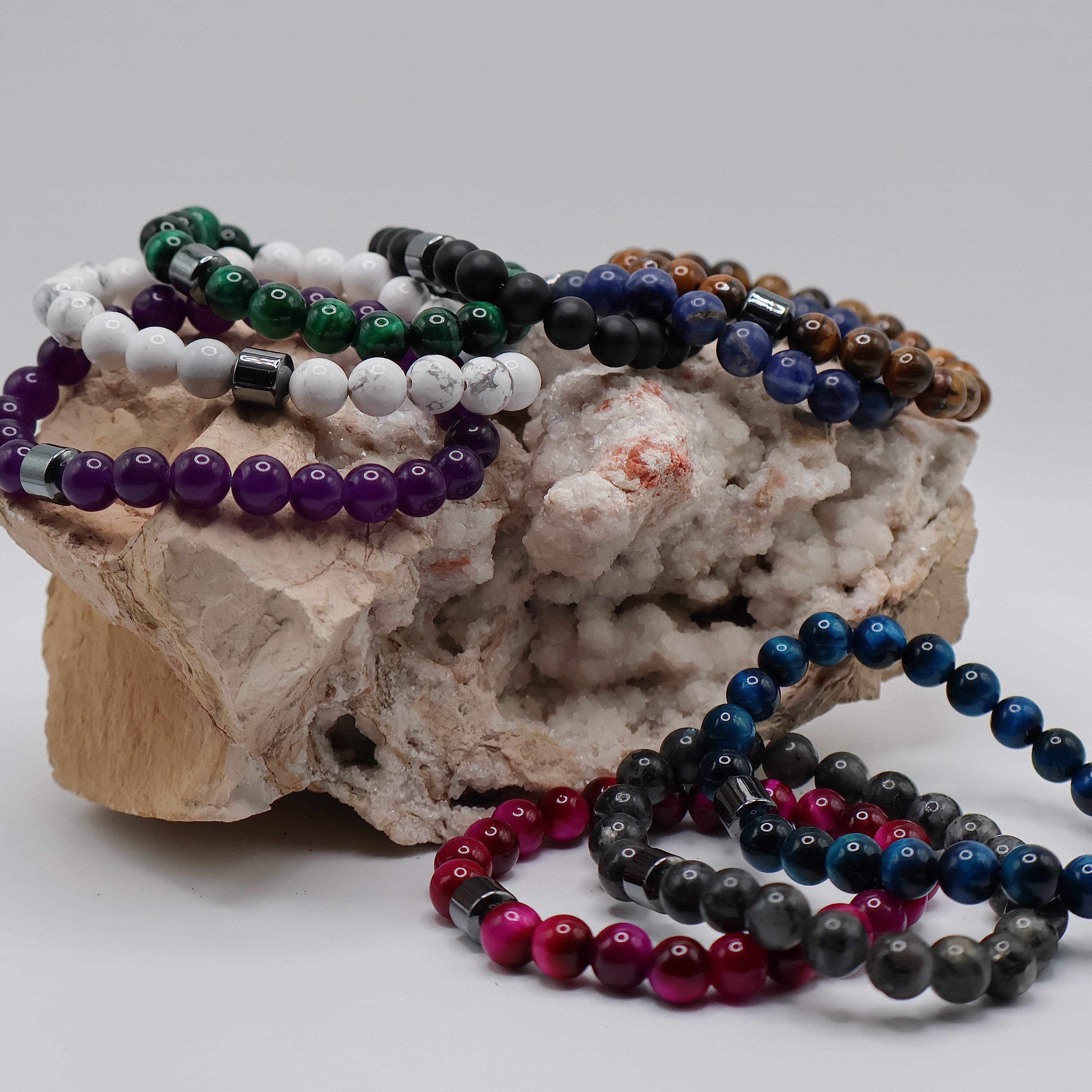 White Stone Bead Bracelet