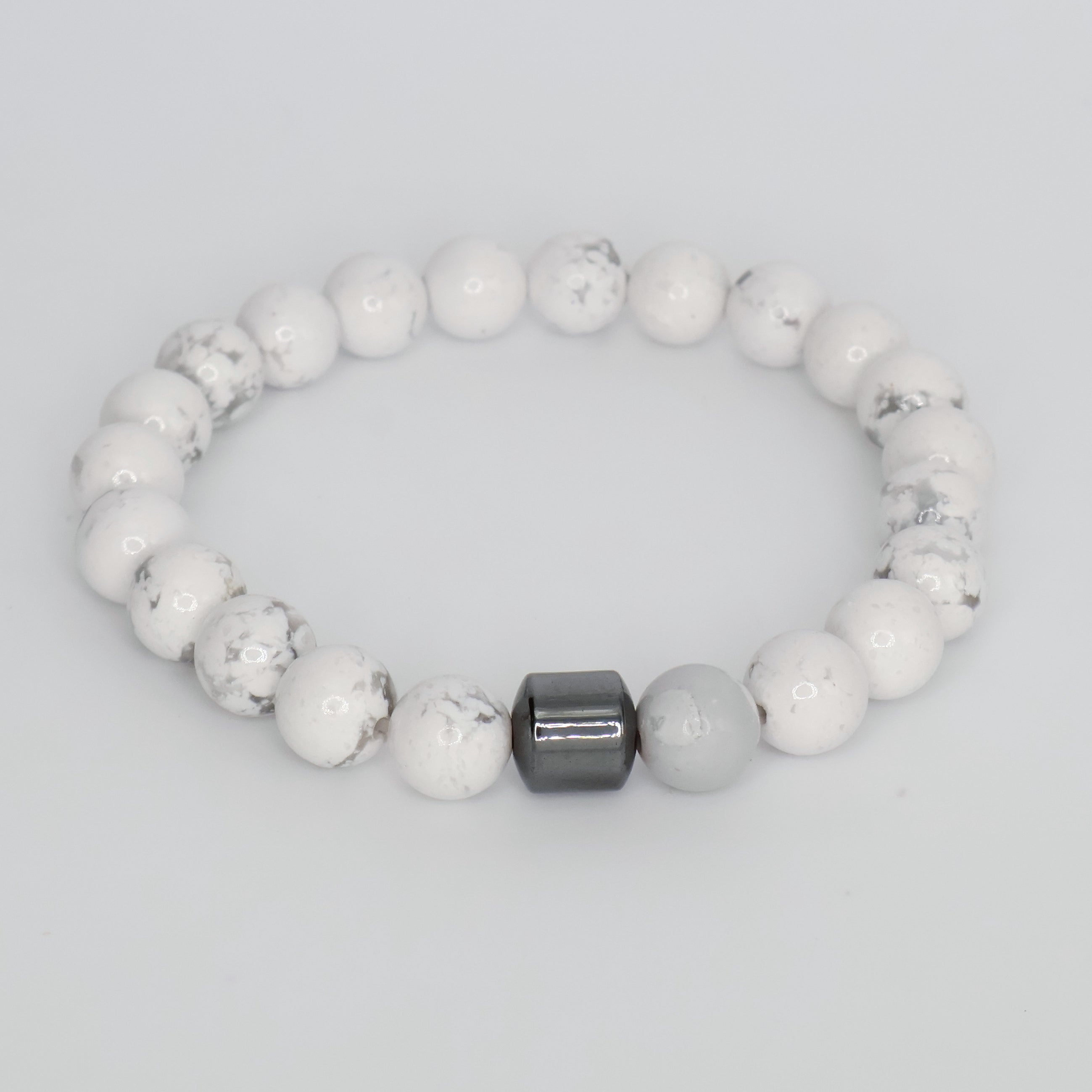 White Stone Bead Bracelet