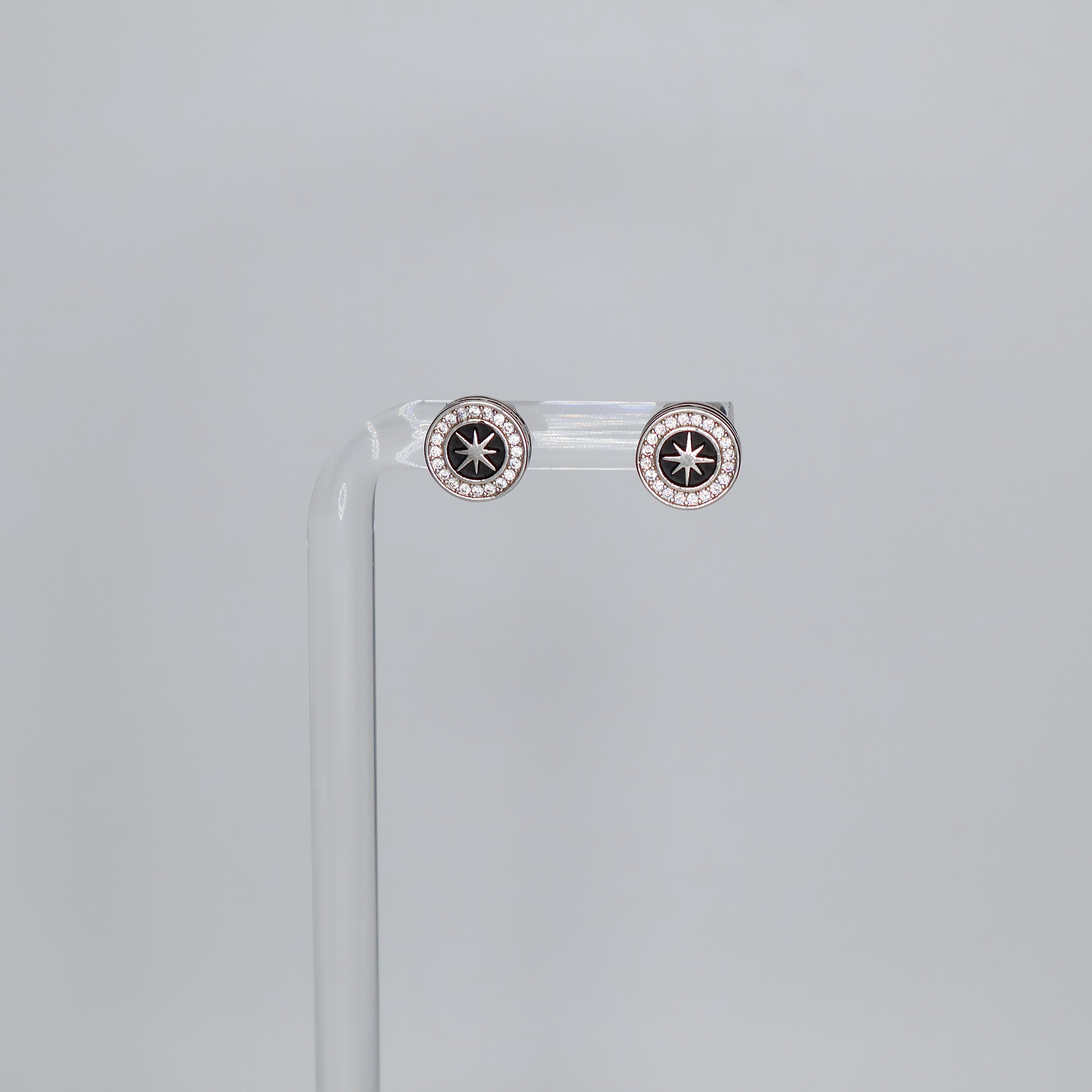 Compass Stud Earrings (Sterling Silver)