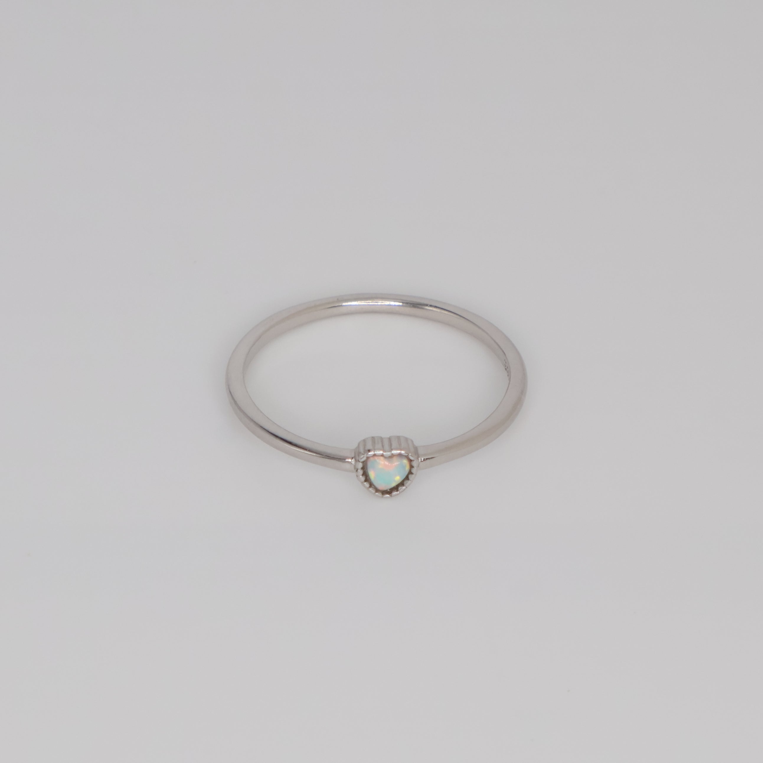 Heart Opal Ring (Sterling Silver)