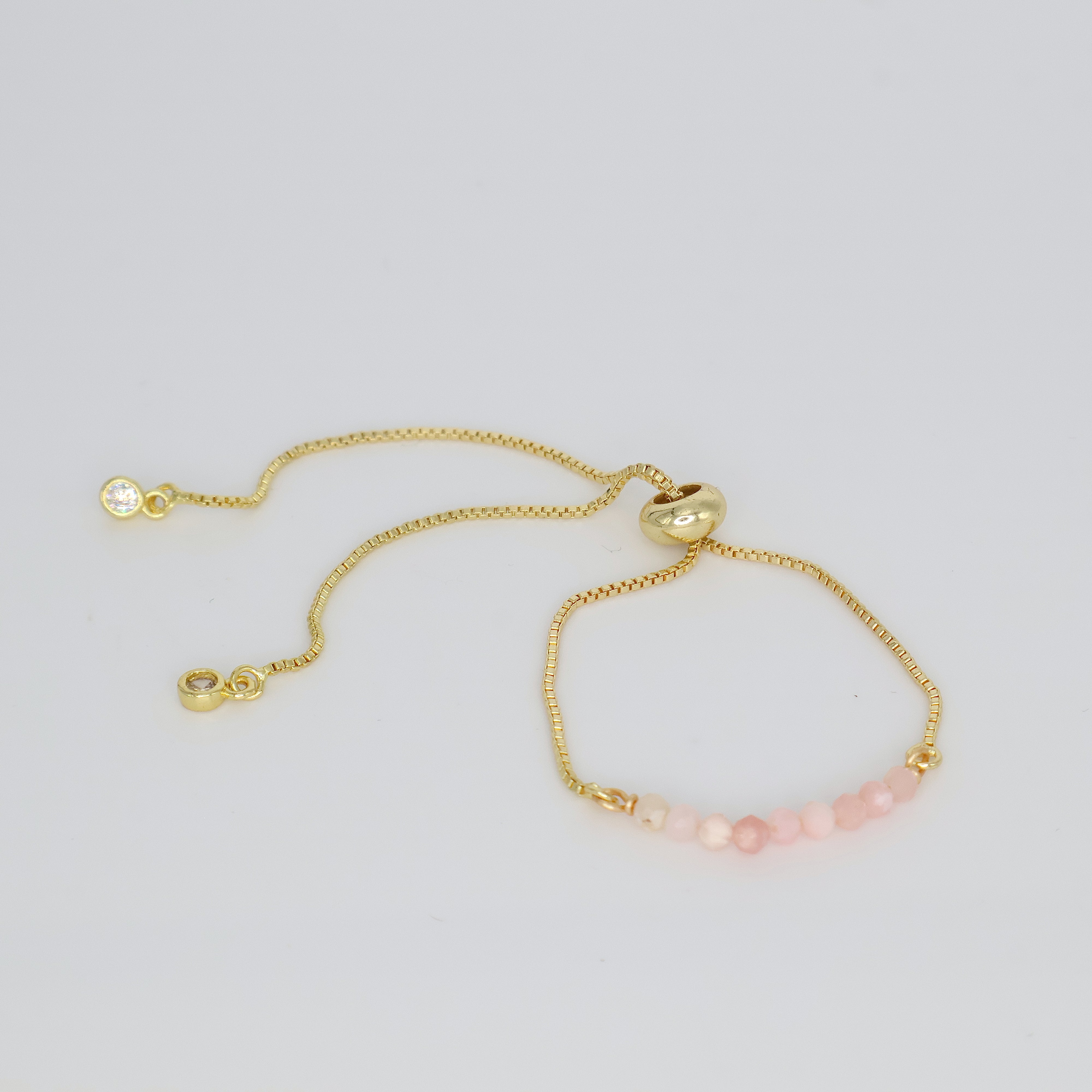 Thin Pink Opal Bracelet (Gold)