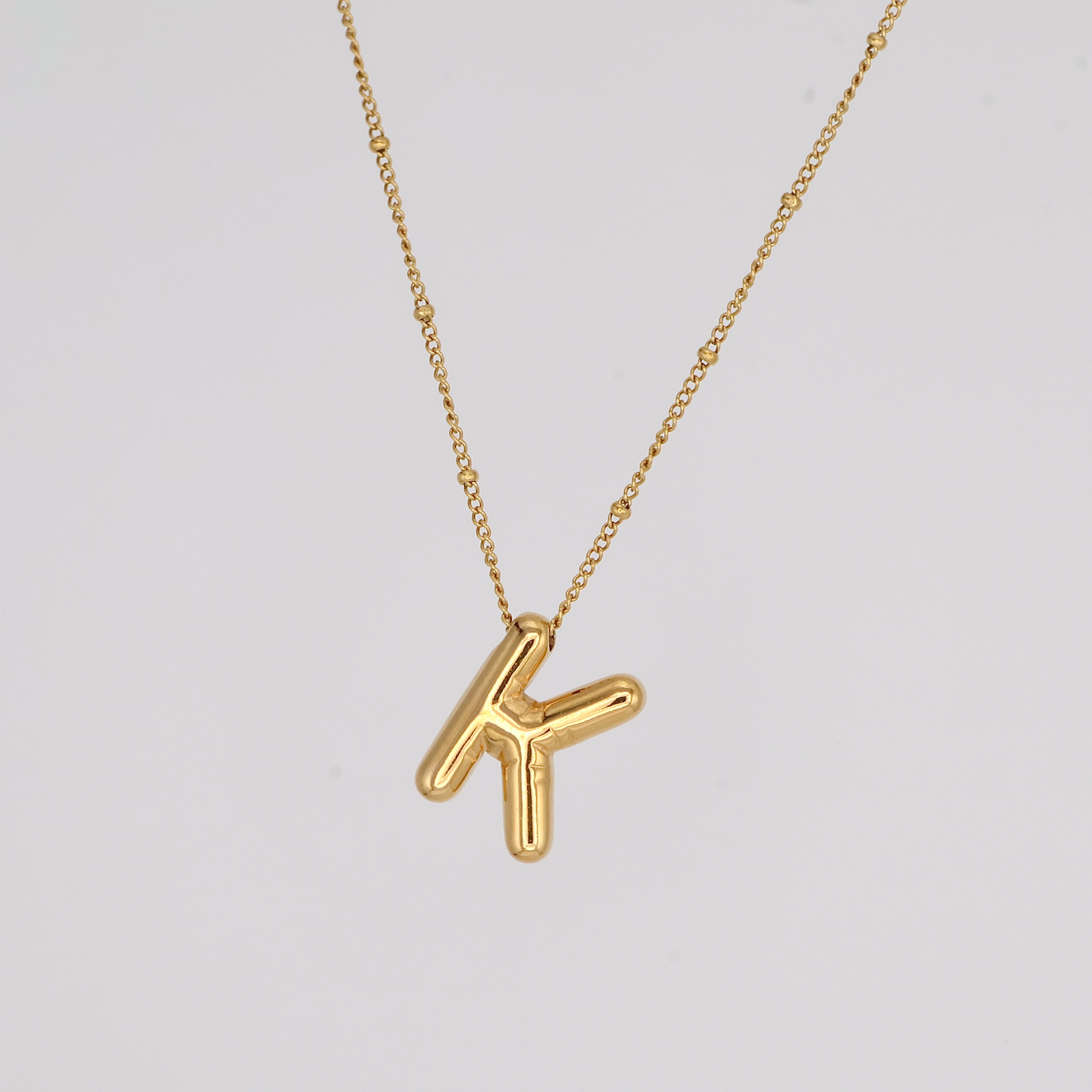 Bubble Letter Necklace (Gold)