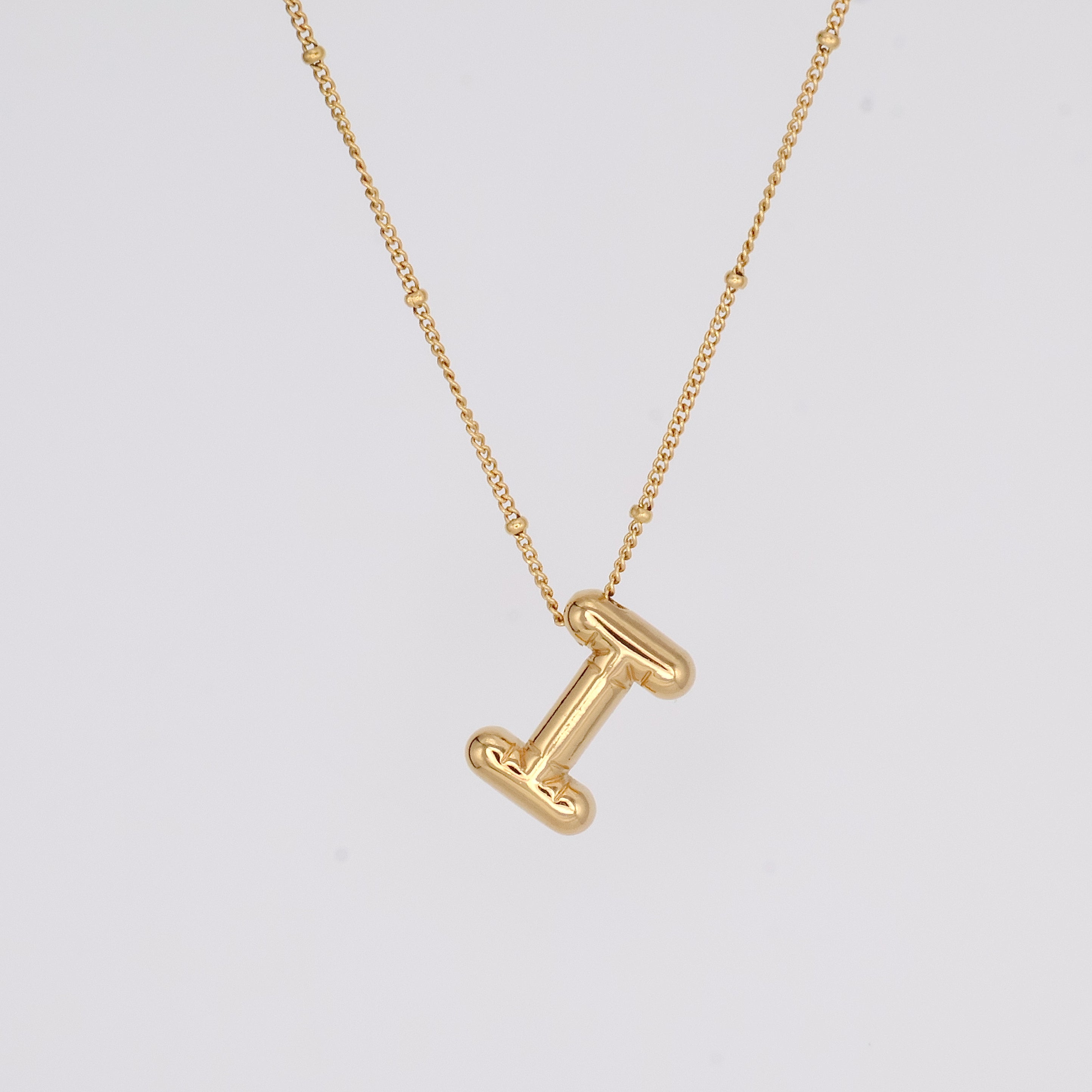 Bubble Letter Necklace (Gold)