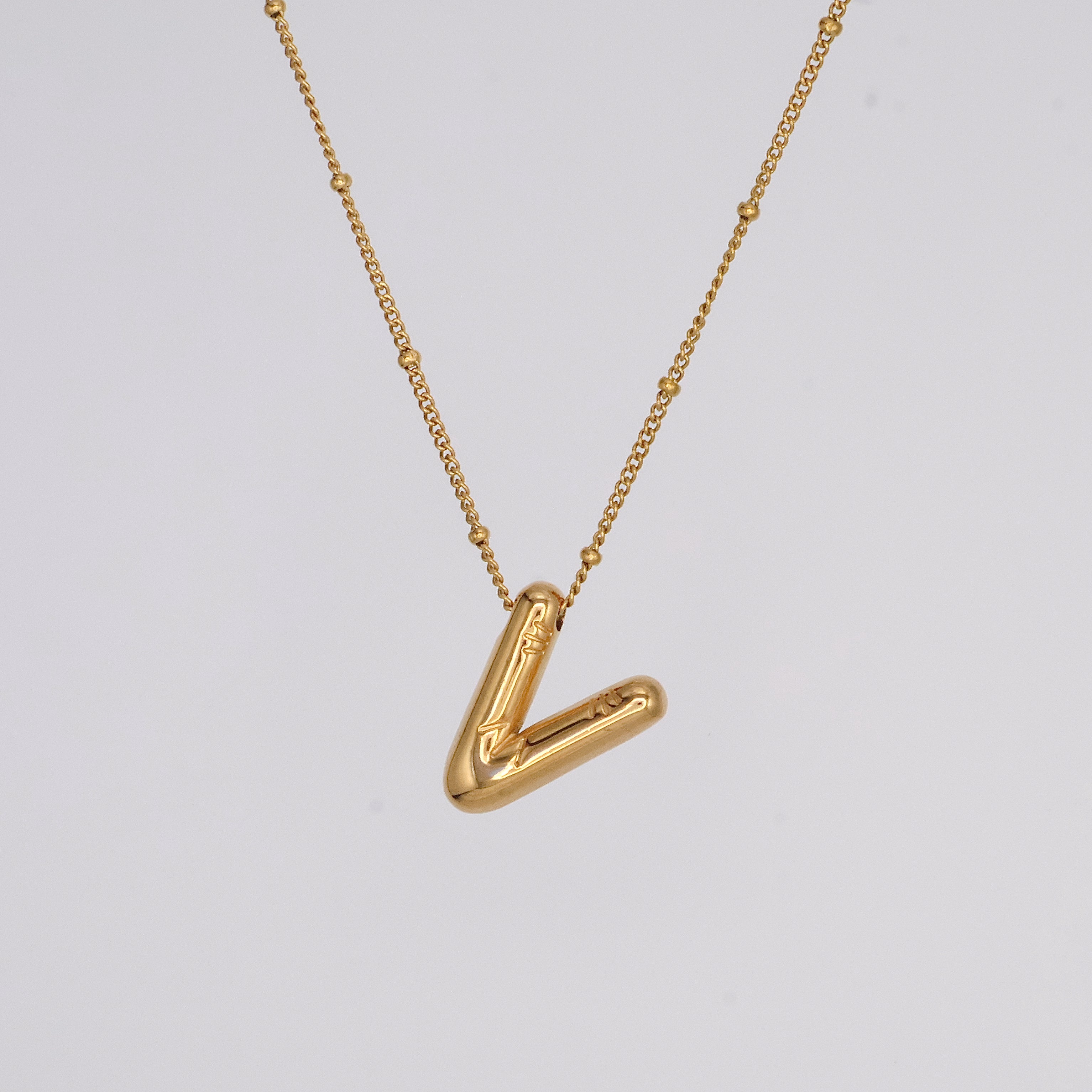 Bubble Letter Necklace (Gold)