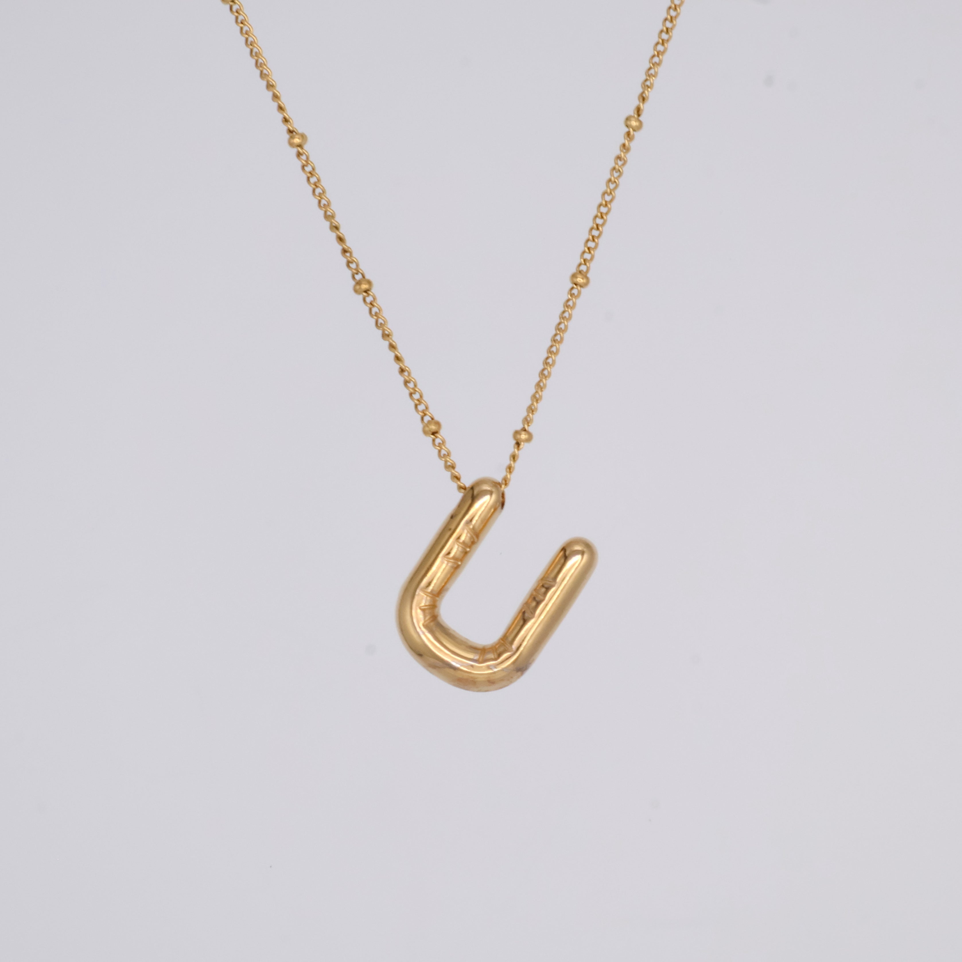 Bubble Letter Necklace (Gold)