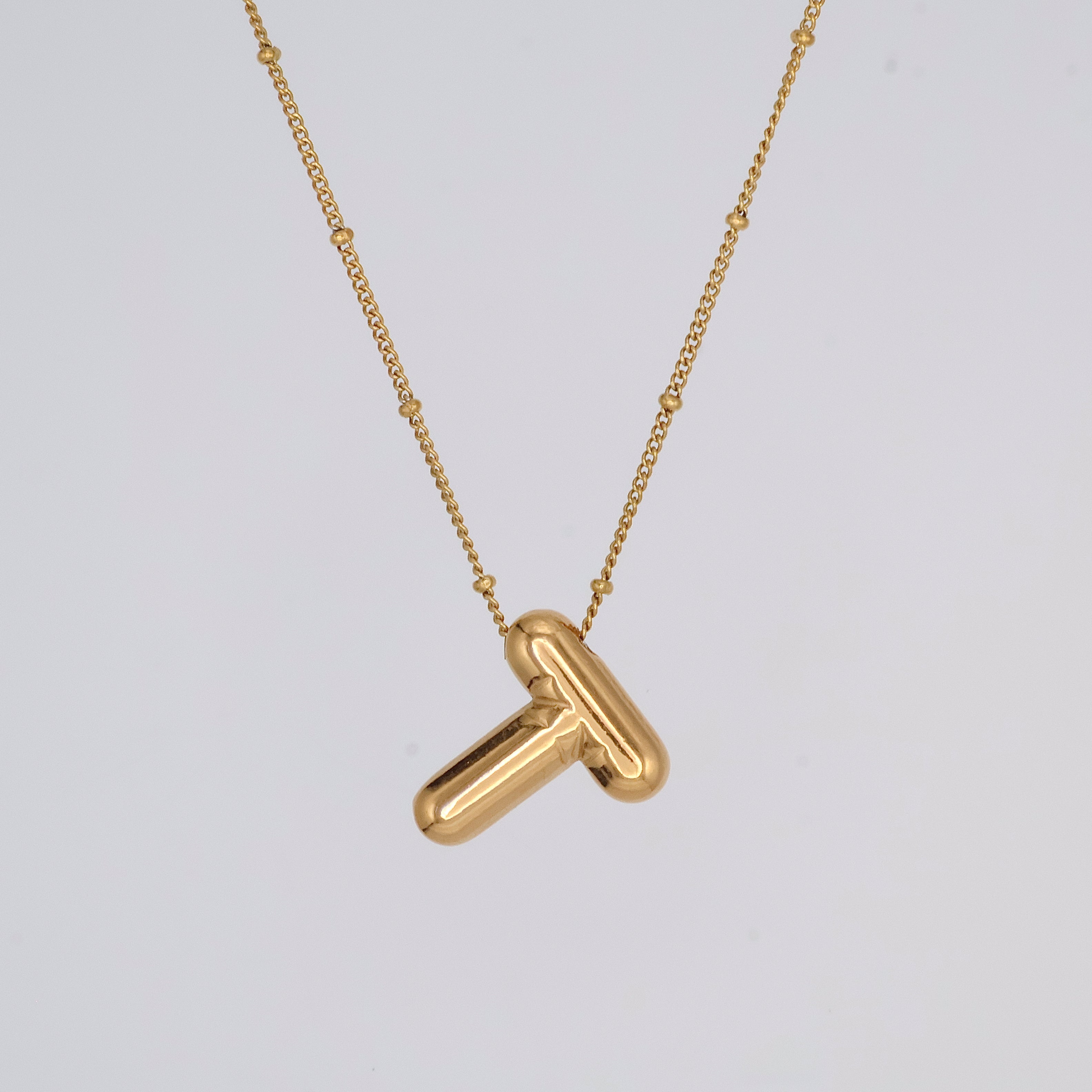 Bubble Letter Necklace (Gold)