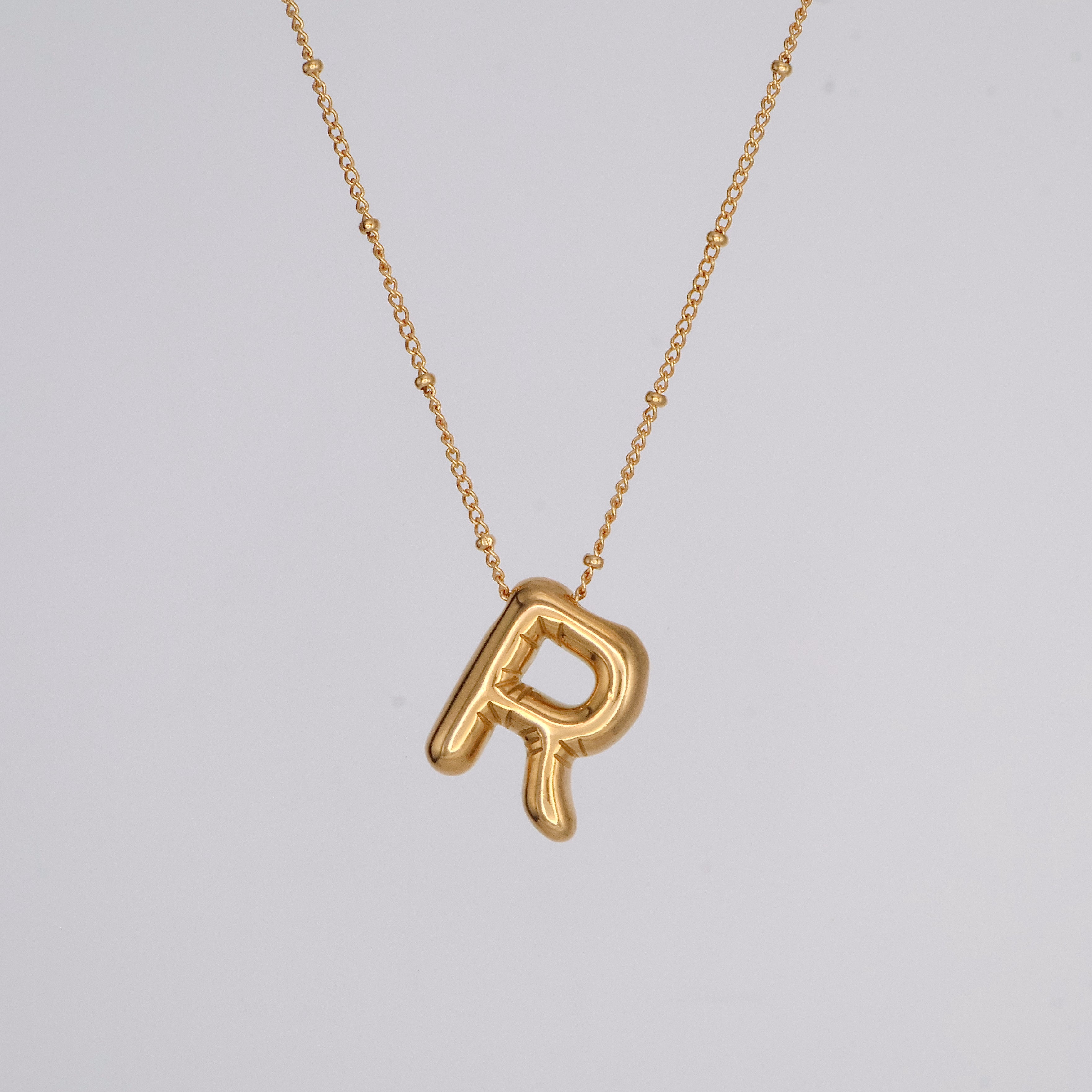 Bubble Letter Necklace (Gold)