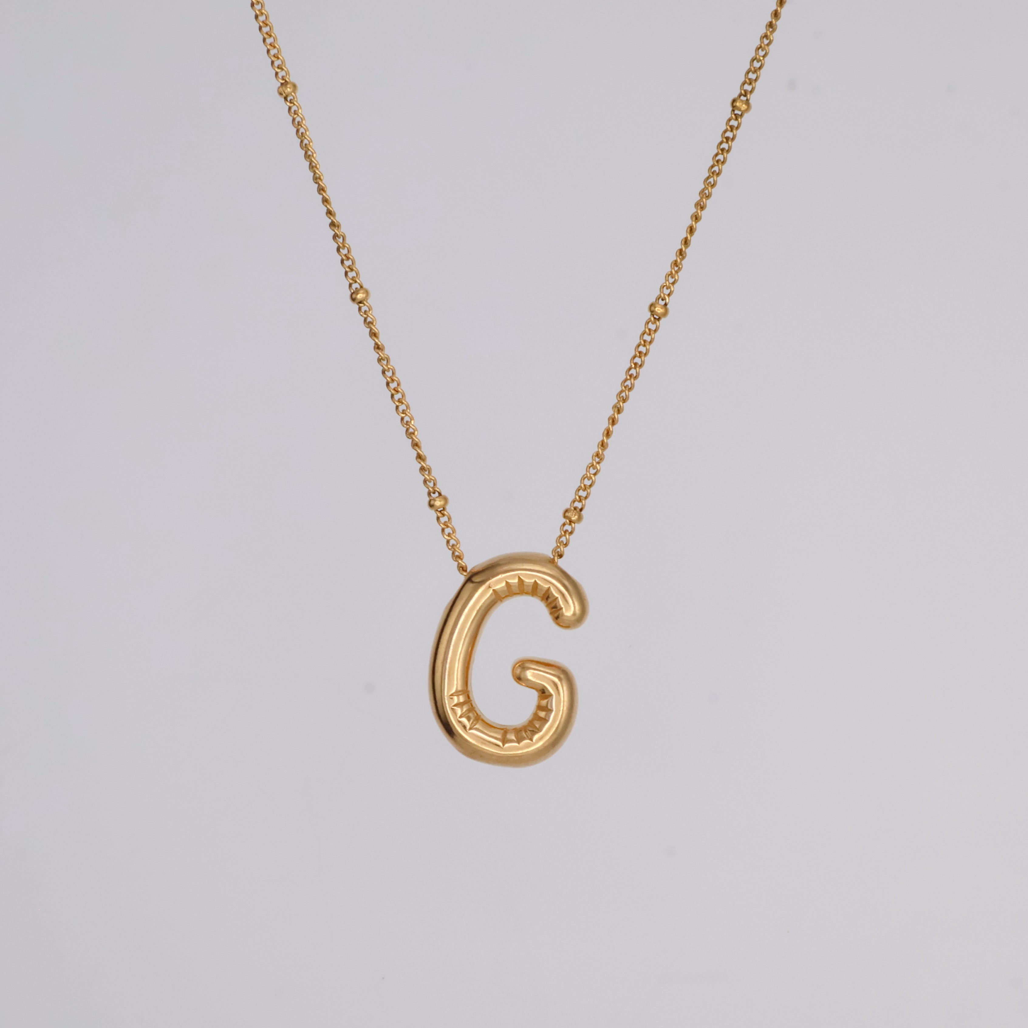 Bubble Letter Necklace (Gold)