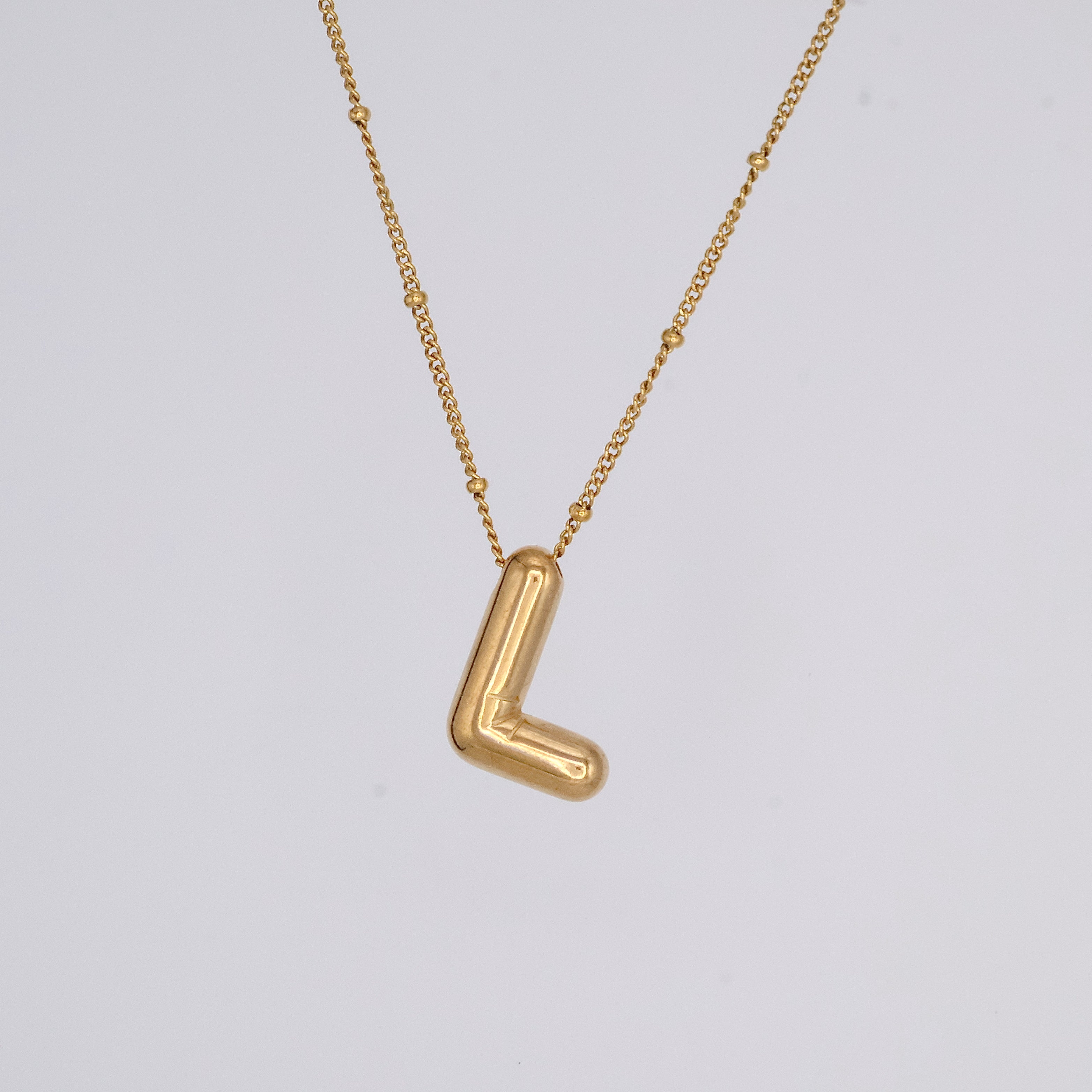 Bubble Letter Necklace (Gold)