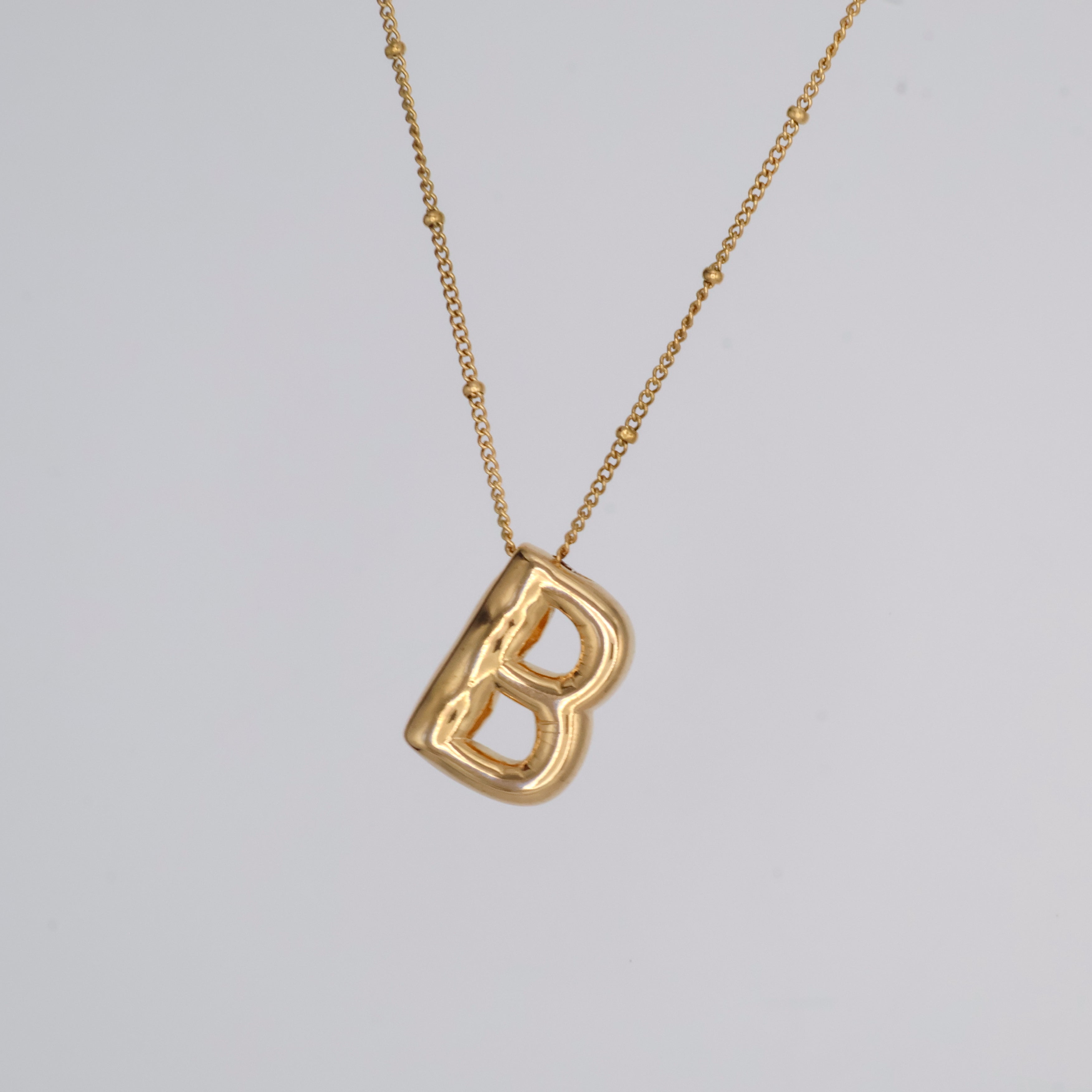 Bubble Letter Necklace (Gold)