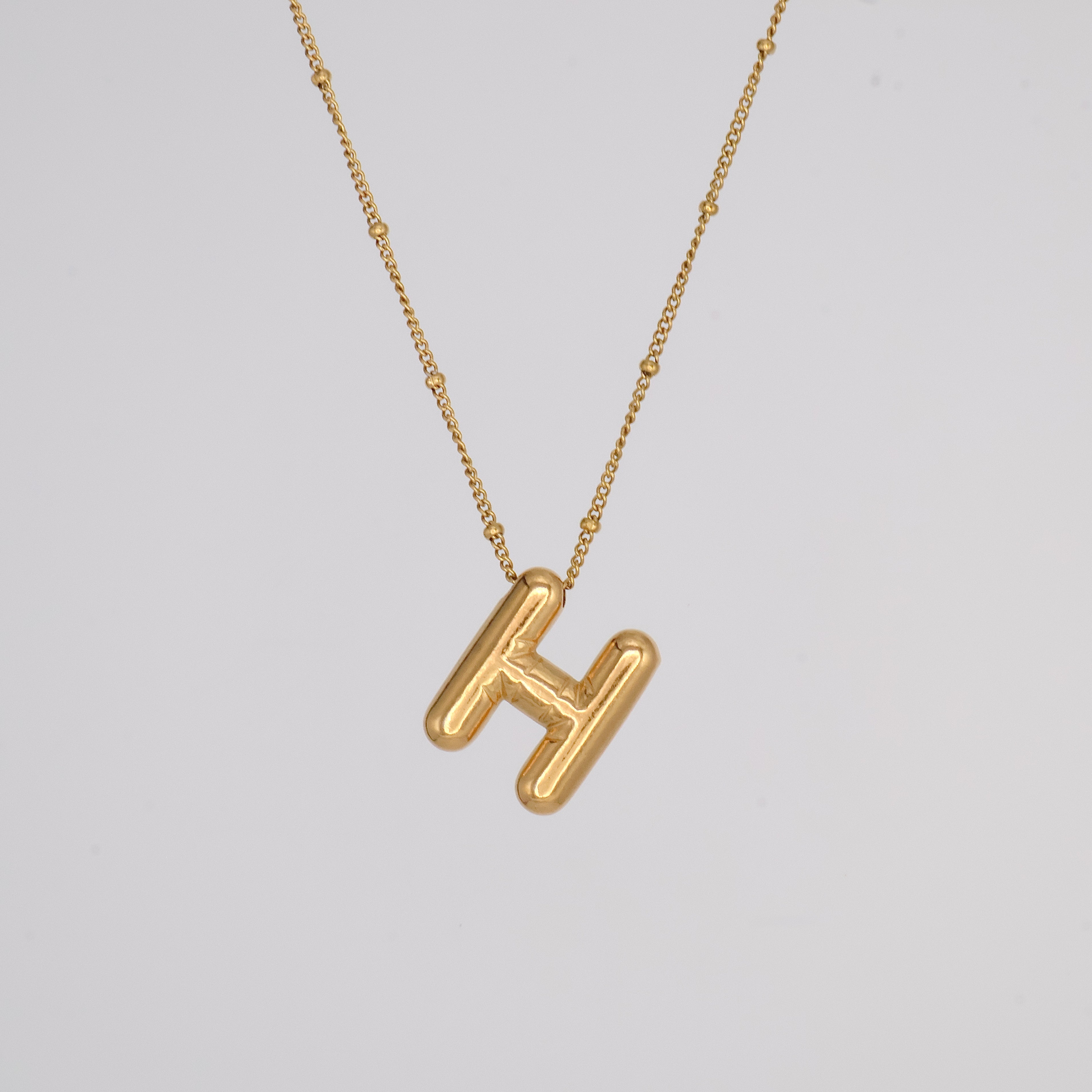 Bubble Letter Necklace (Gold)