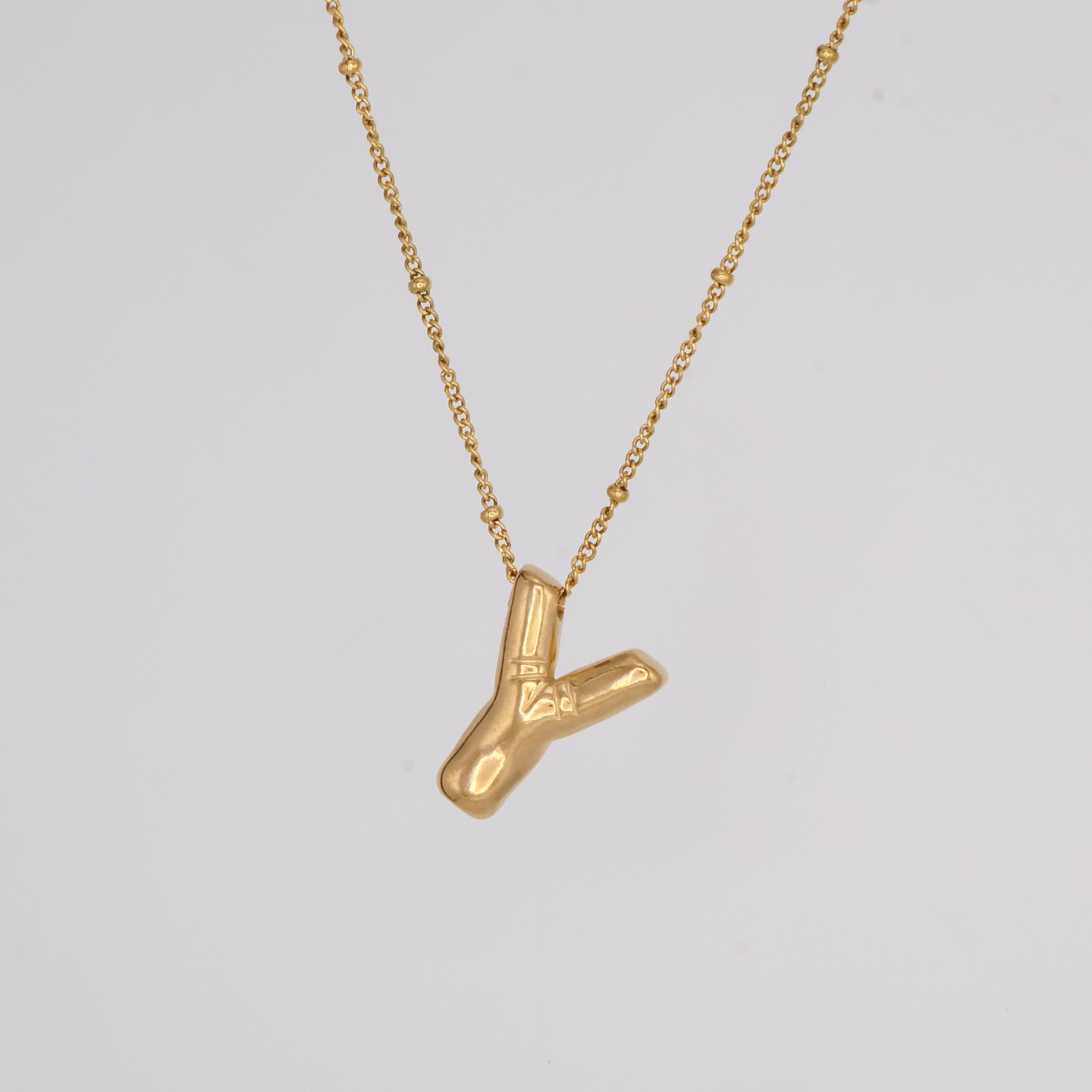 Bubble Letter Necklace (Gold)