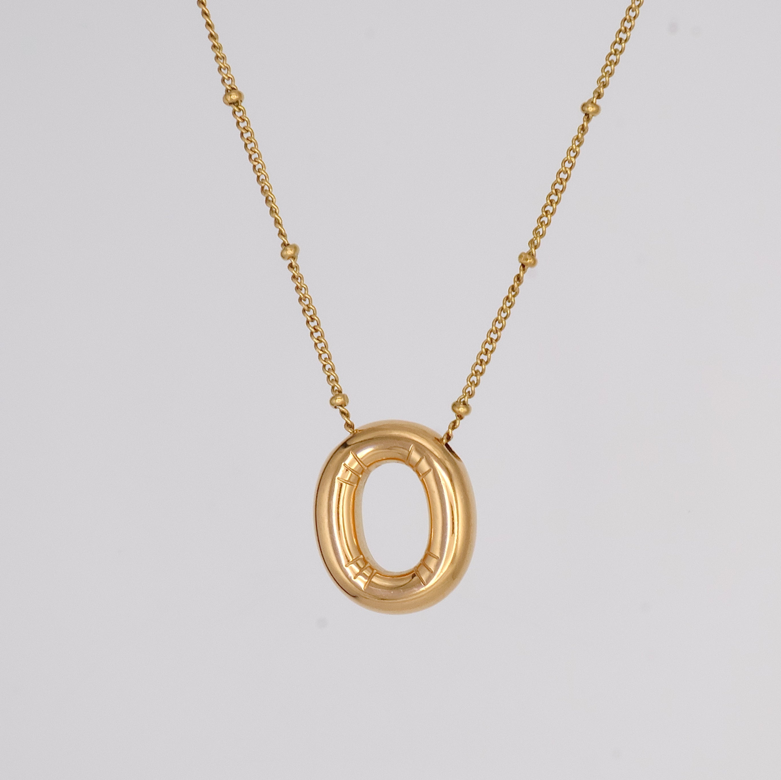 Bubble Letter Necklace (Gold)