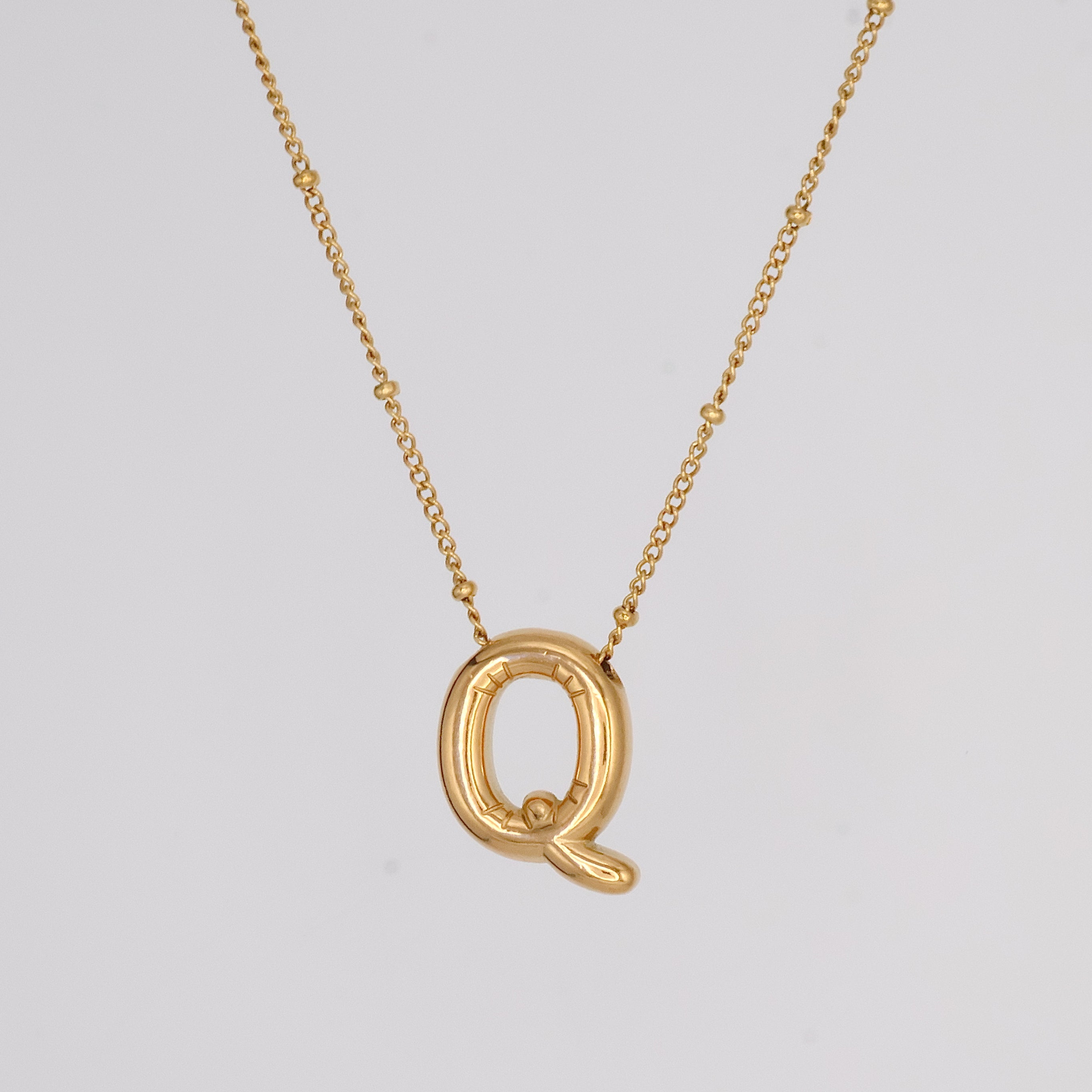Bubble Letter Necklace (Gold)