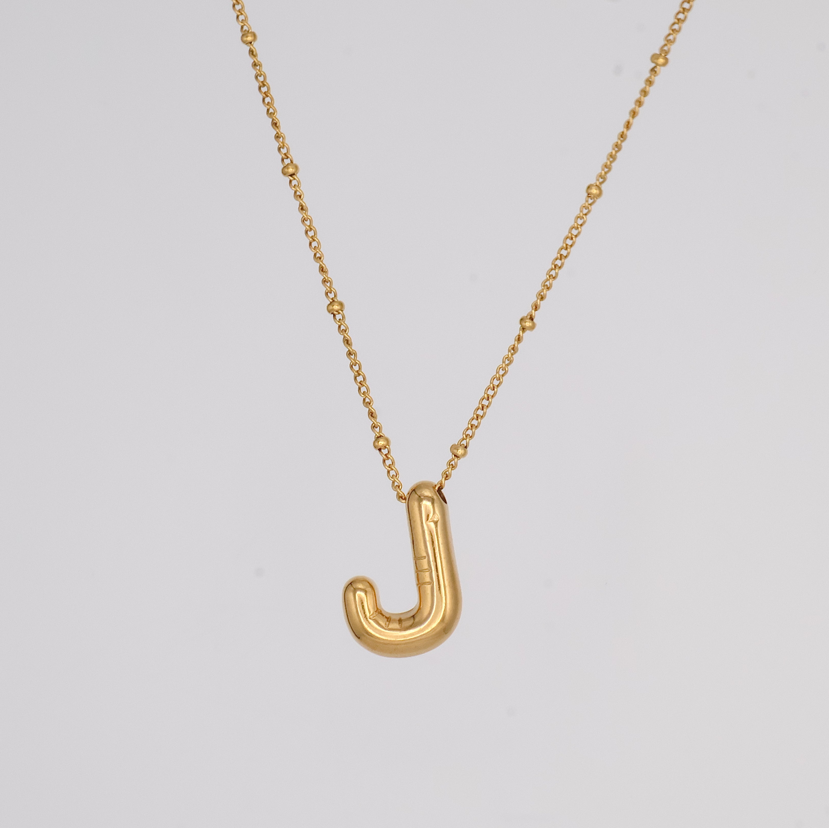 Bubble Letter Necklace (Gold)