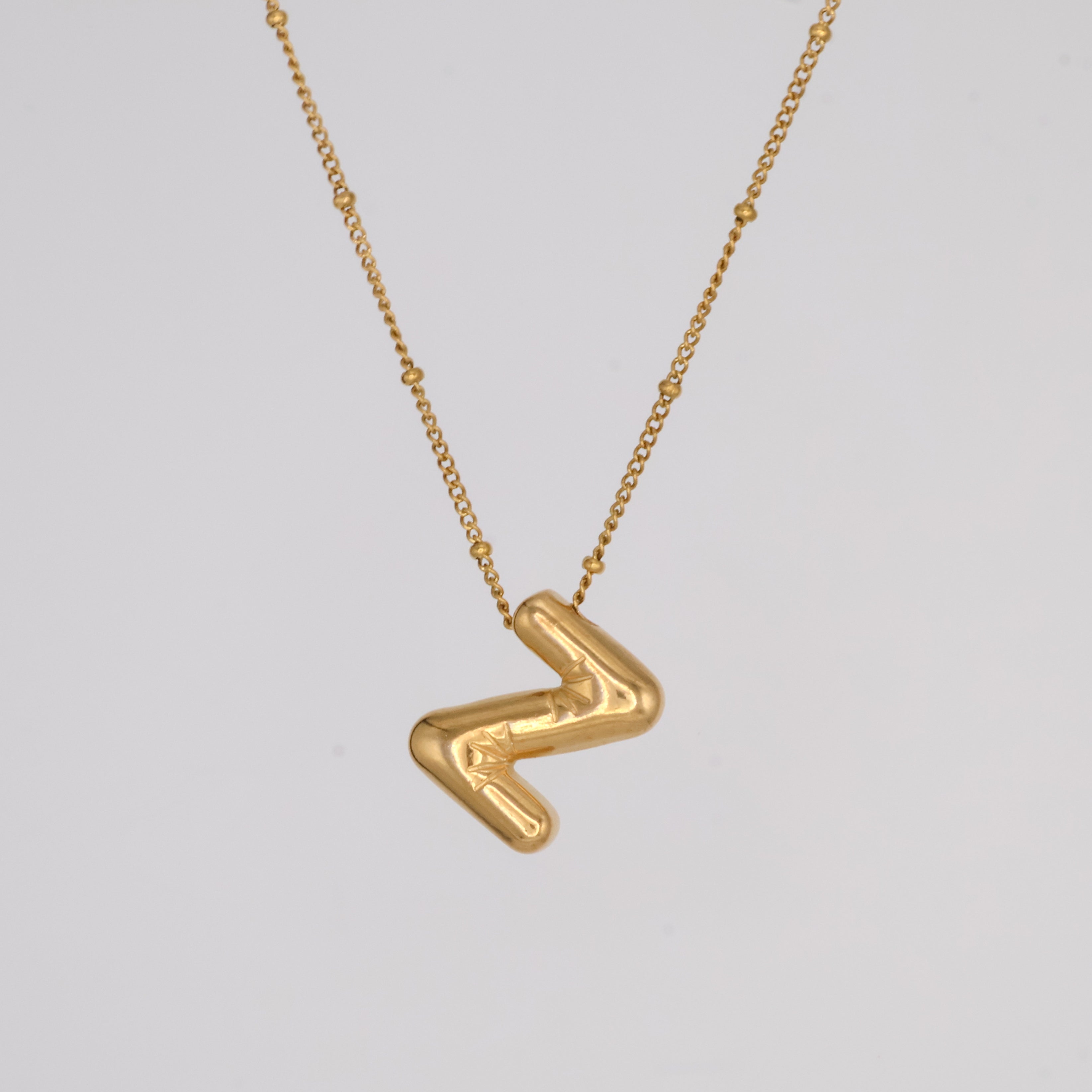 Bubble Letter Necklace (Gold)