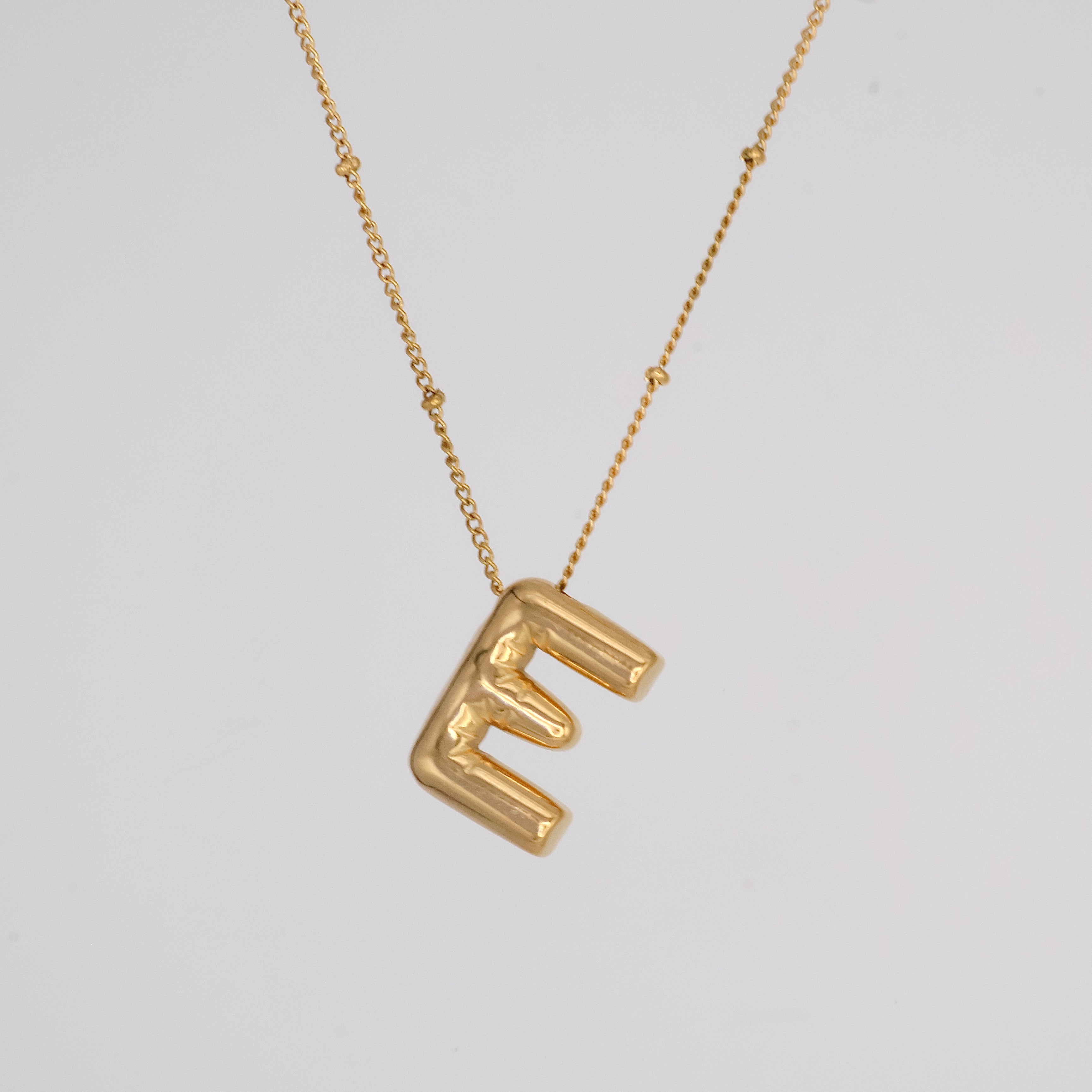 Bubble Letter Necklace (Gold)
