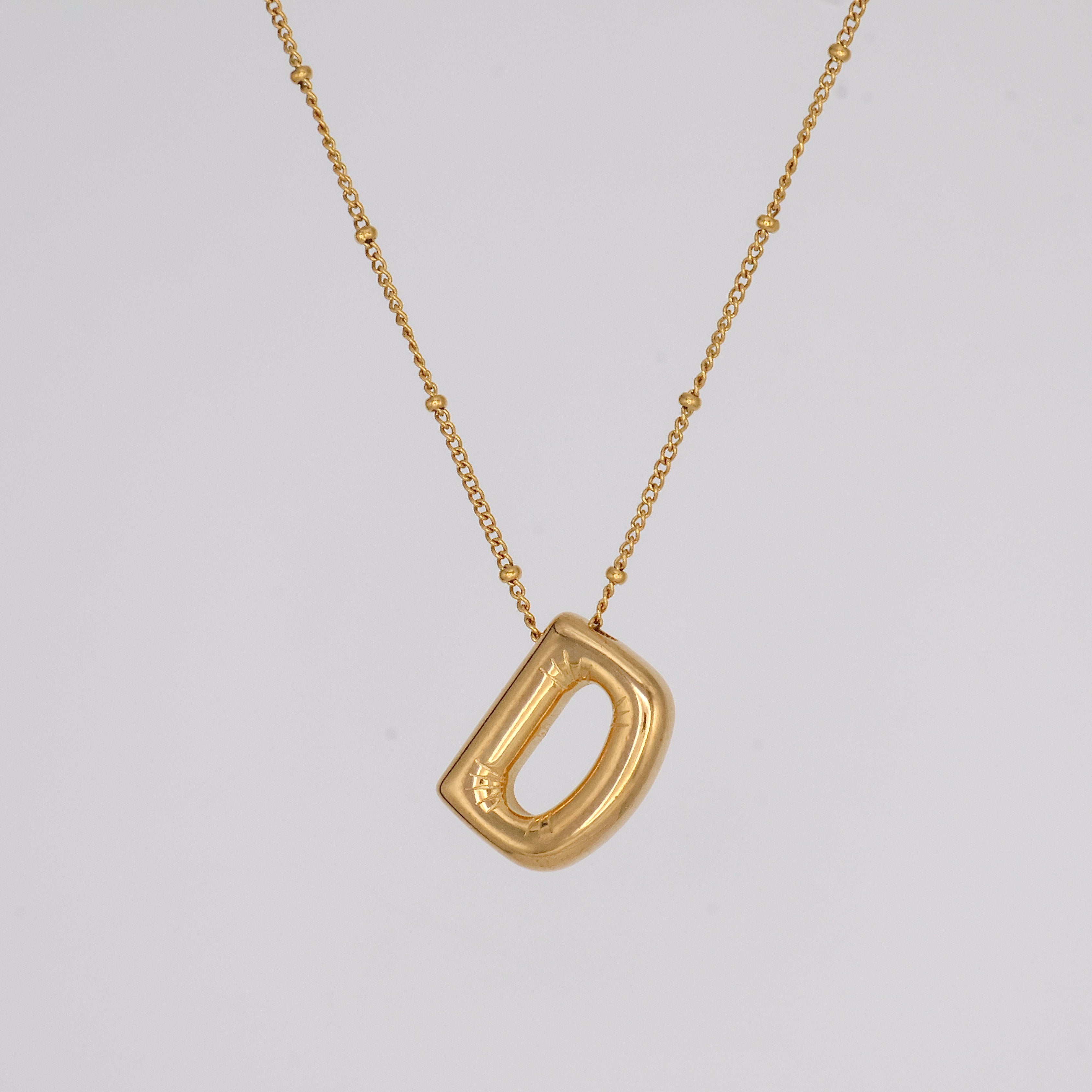 Bubble Letter Necklace (Gold)