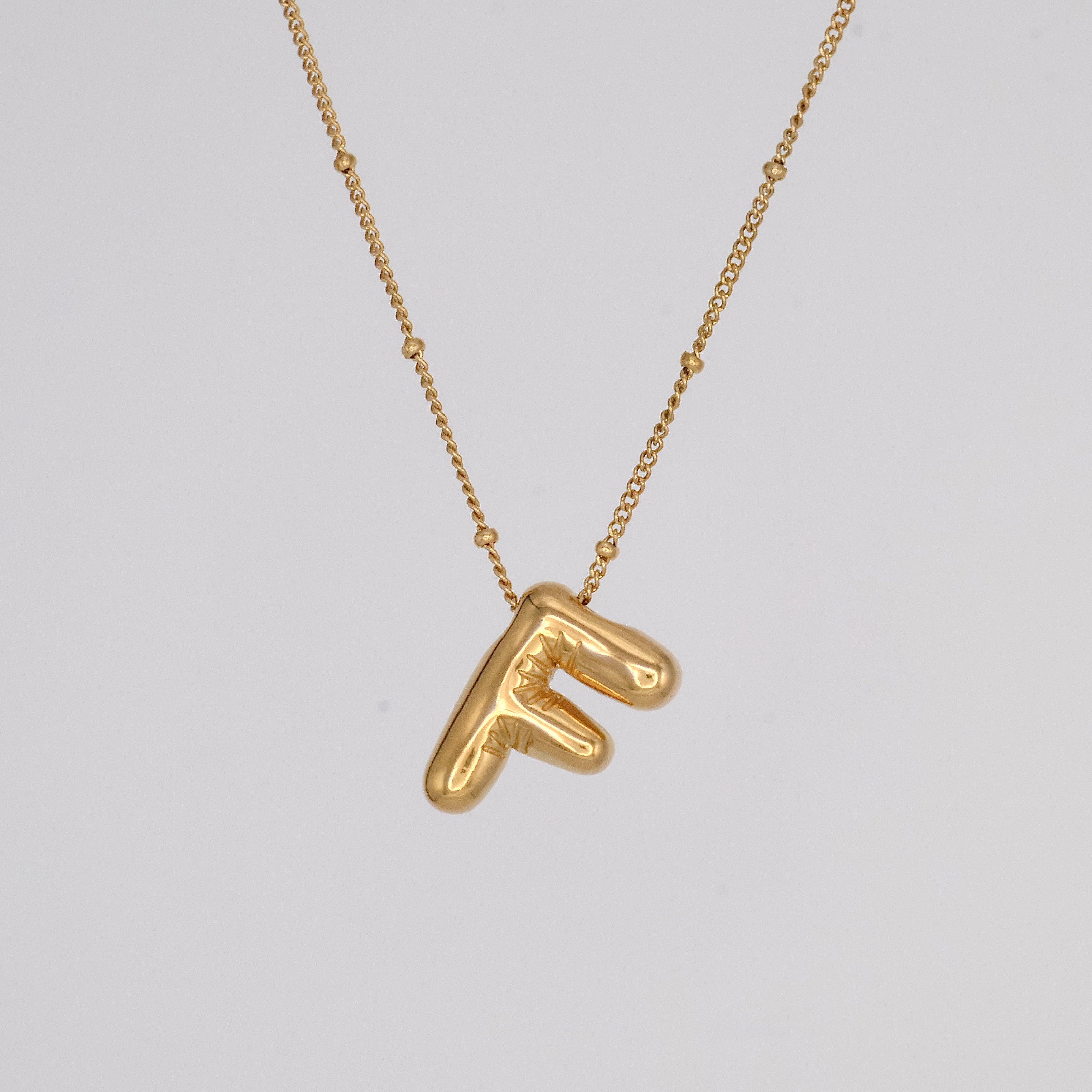 Bubble Letter Necklace (Gold)