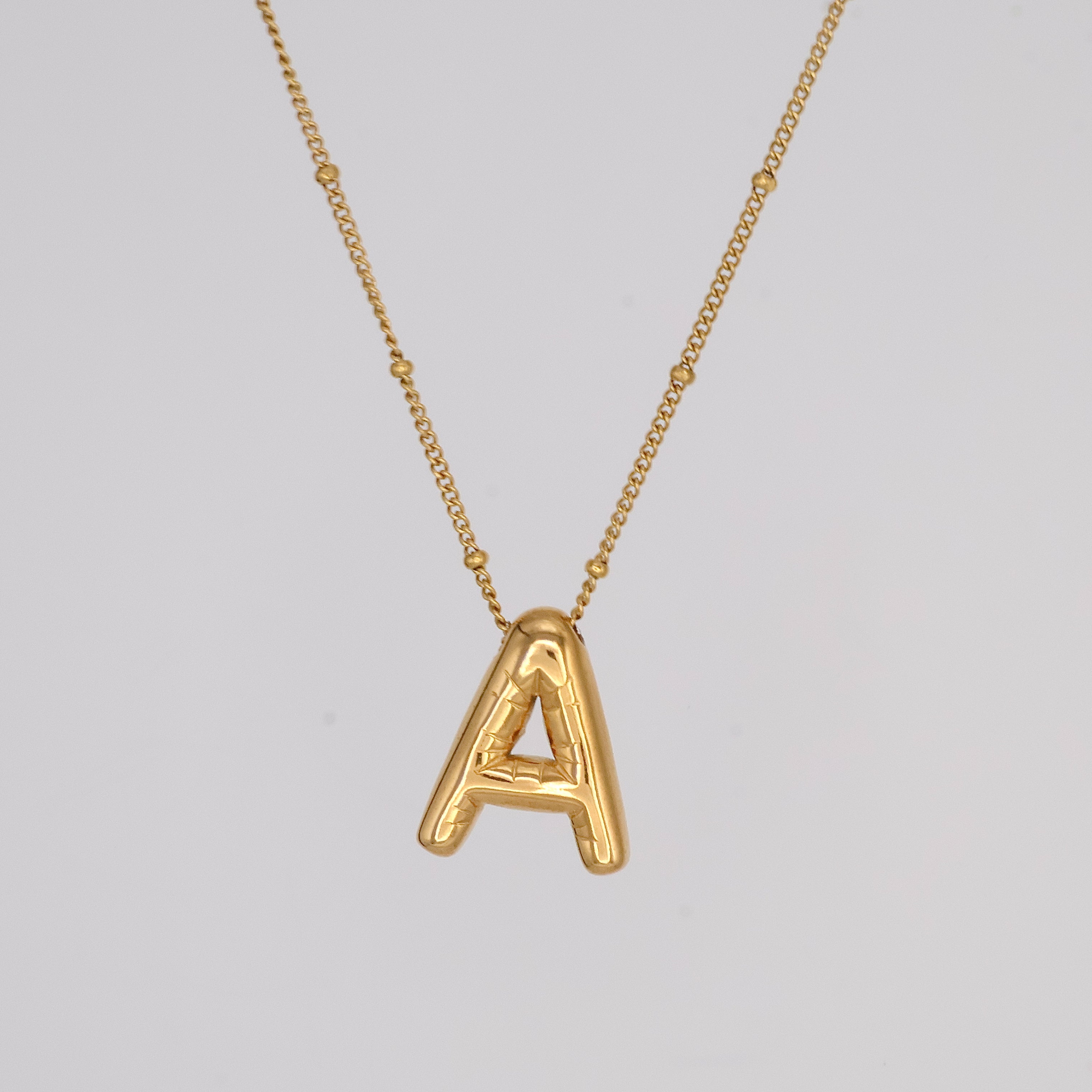 Bubble Letter Necklace (Gold)