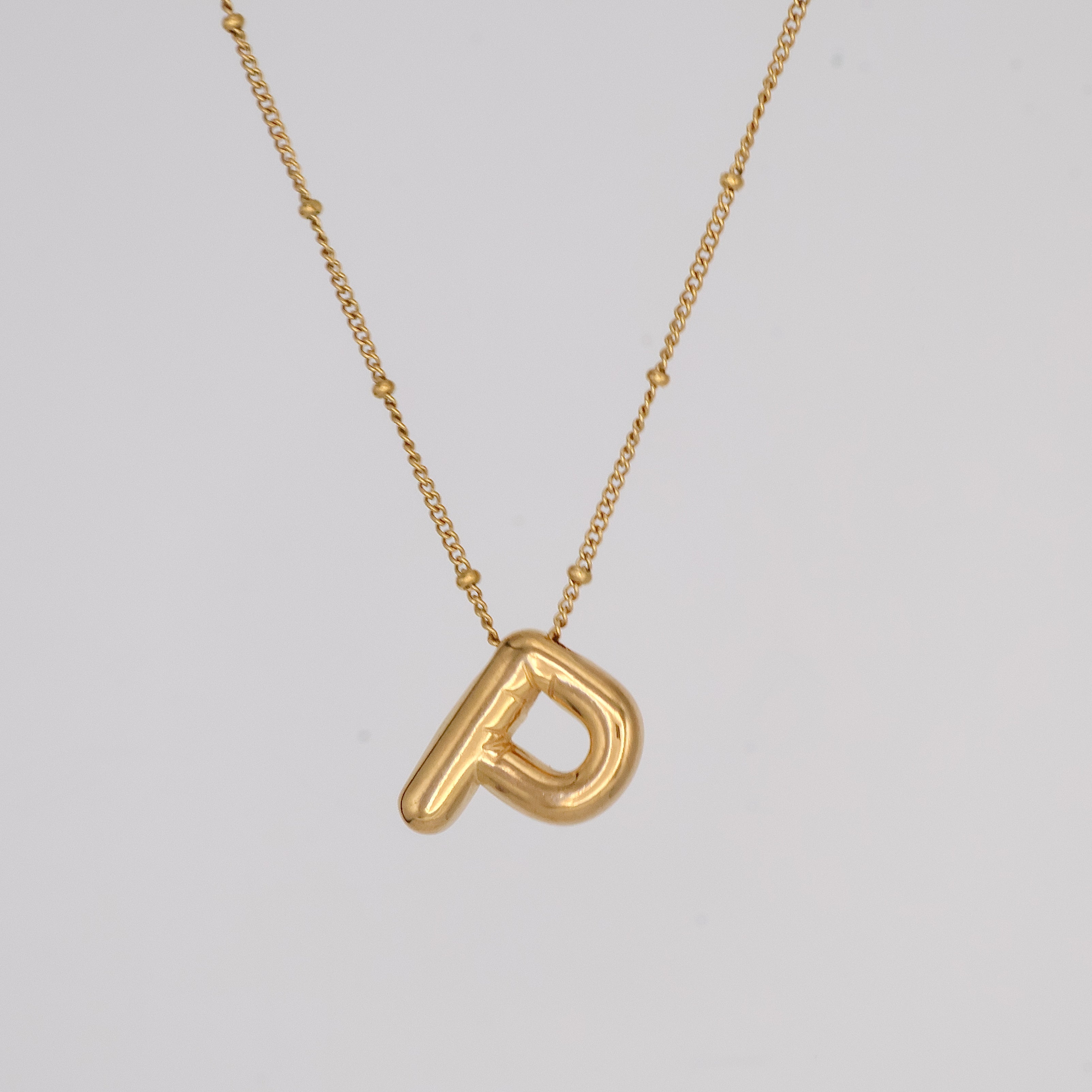 Bubble Letter Necklace (Gold)