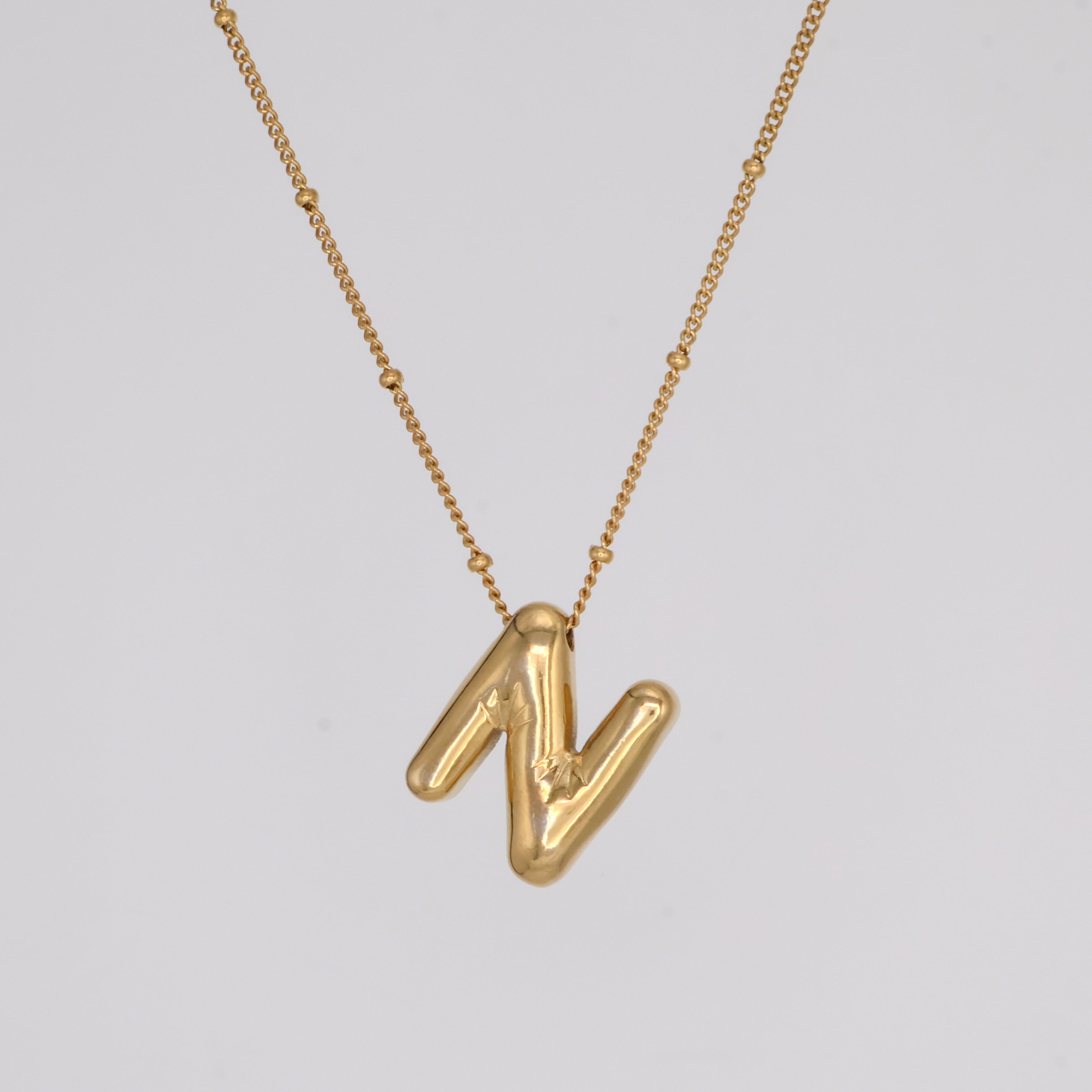 Bubble Letter Necklace (Gold)